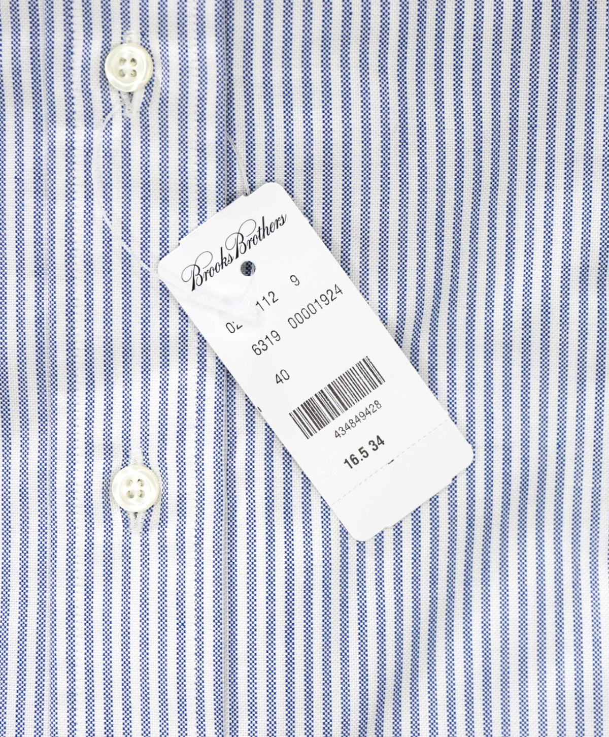 $198 BROOKS BROTHERS - Blue Stripe MADE IN USA MAKERS AND MERCHANTS Shirt - 16.5 - 34