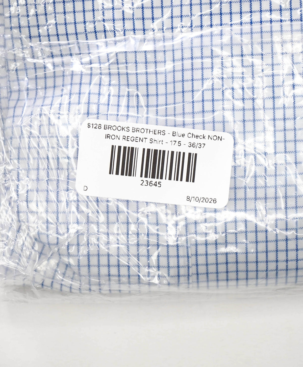 $128 BROOKS BROTHERS - Blue Check NON-IRON REGENT Shirt - 17.5 - 36/37