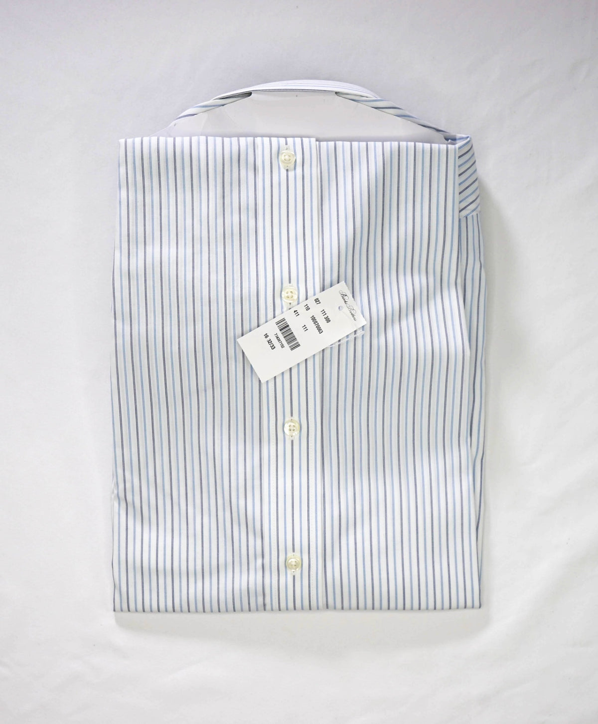 $128 BROOKS BROTHERS - Blue Stripe NON-IRON MILANO Shirt - 16 - 32/33