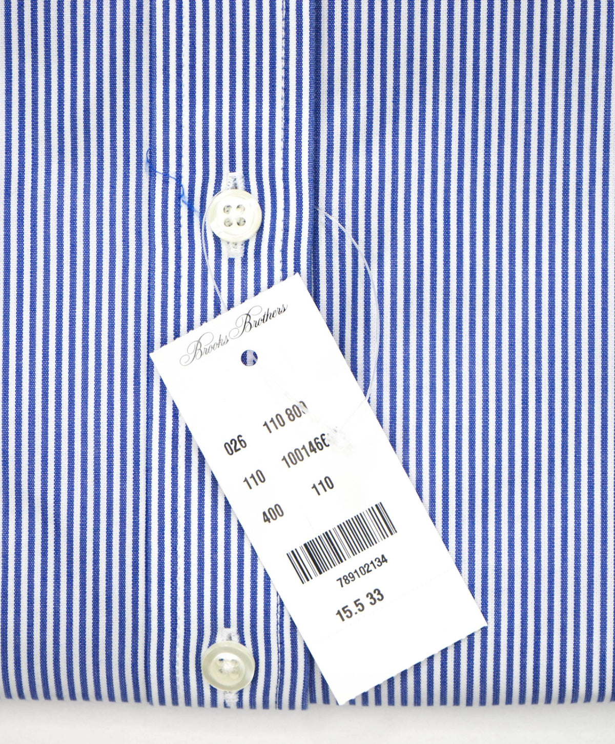 $128 BROOKS BROTHERS - Blue Stripe NON-IRON MILANO Shirt - 15.5 - 33