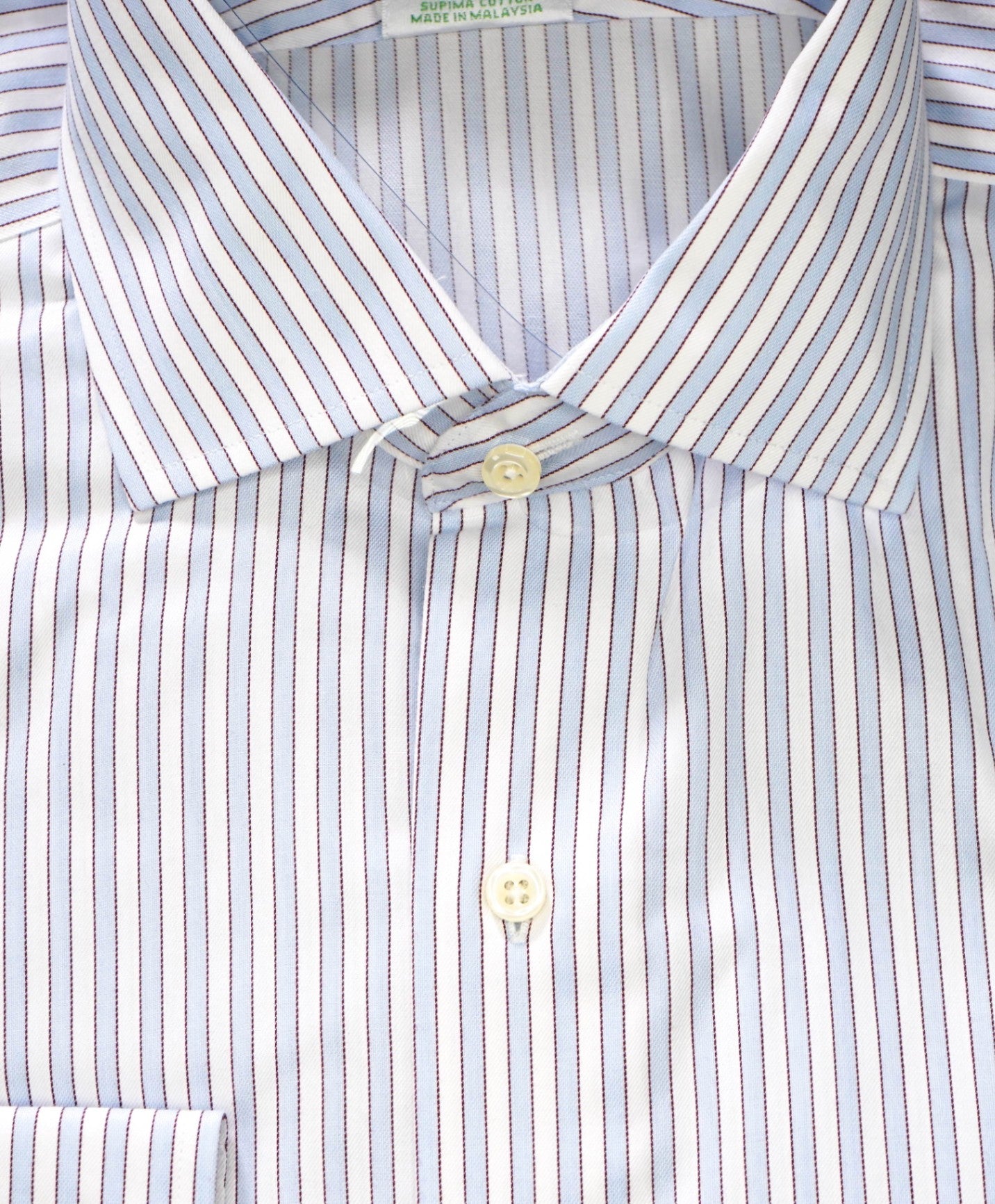 $128 BROOKS BROTHERS - Blue Stripe NON-IRON MILANO Shirt - 16 - 34