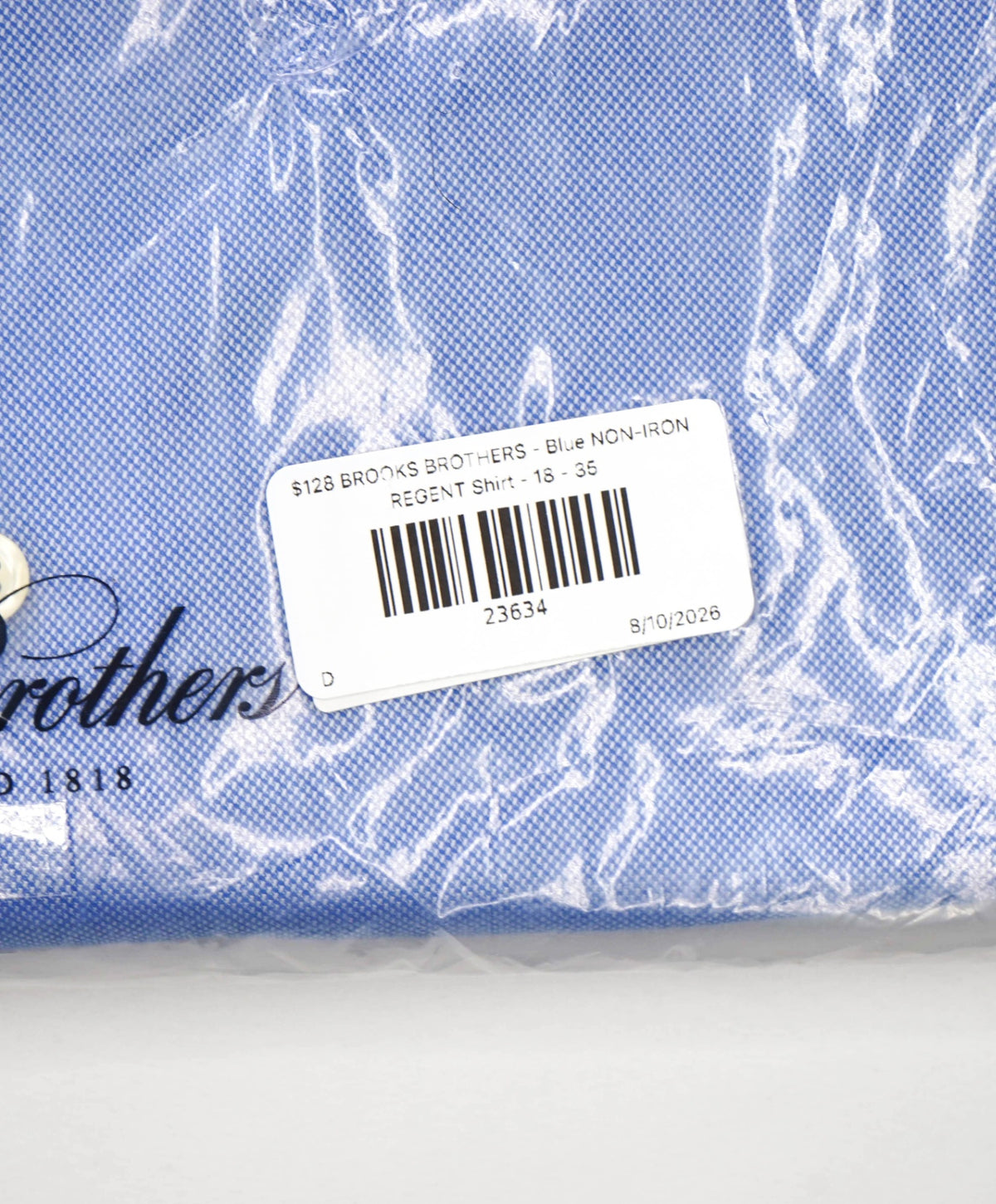 $128 BROOKS BROTHERS - Blue NON-IRON REGENT Shirt - 18 - 35