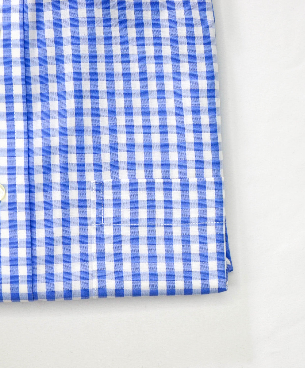 $128 BROOKS BROTHERS - Blue Gingham NON-IRON "346" SLIM FIT Shirt - 17 - 36/37