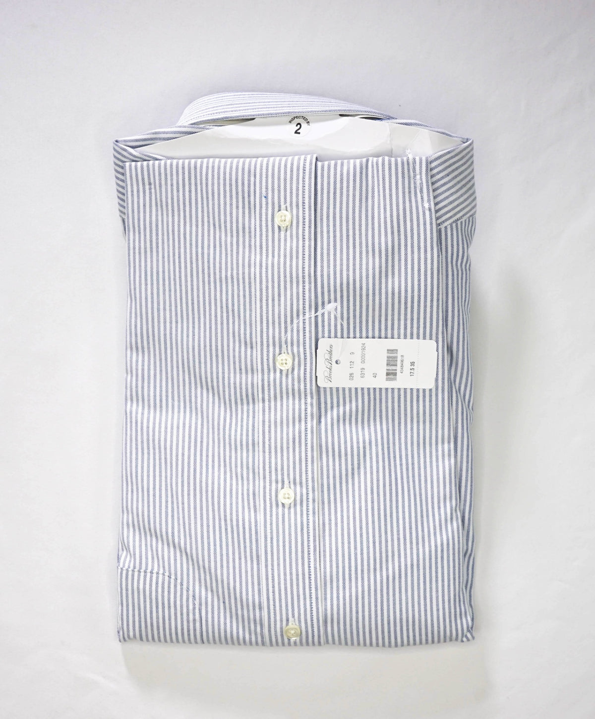 $198 BROOKS BROTHERS - Blue Stripe MAKERS AND MERCHANTS Shirt - 17.5 - 35