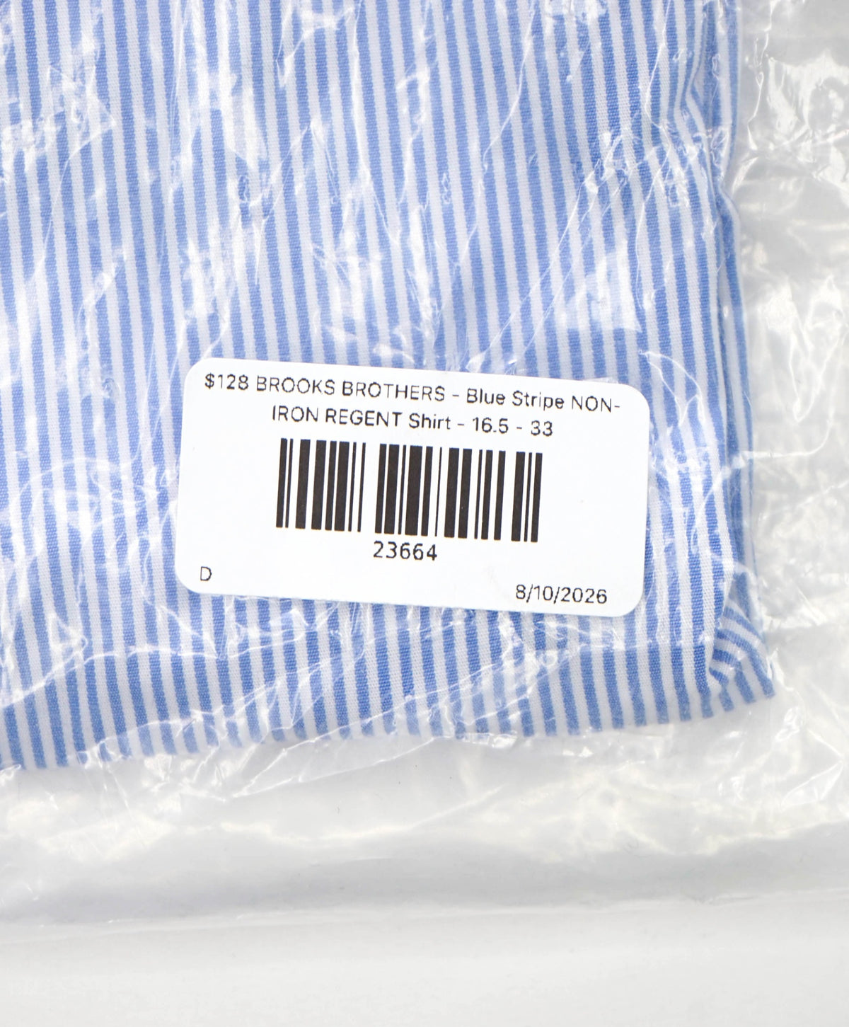 $128 BROOKS BROTHERS - Blue Stripe NON-IRON REGENT Shirt - 16.5 - 35