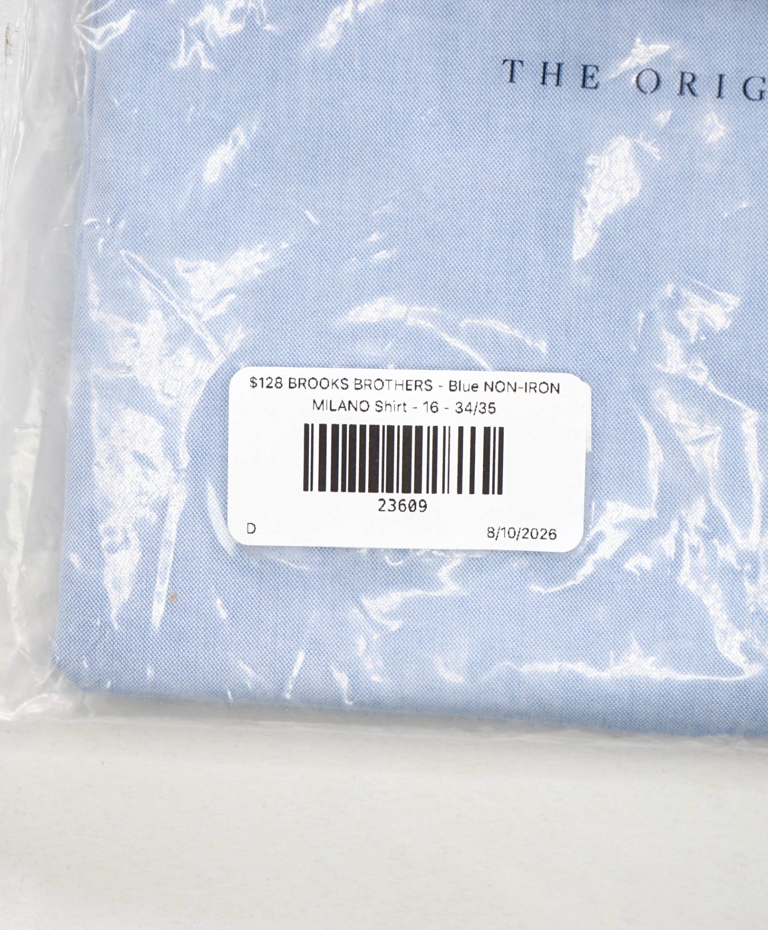 $128 BROOKS BROTHERS - Blue NON-IRON MILANO Shirt - 16 - 34/35