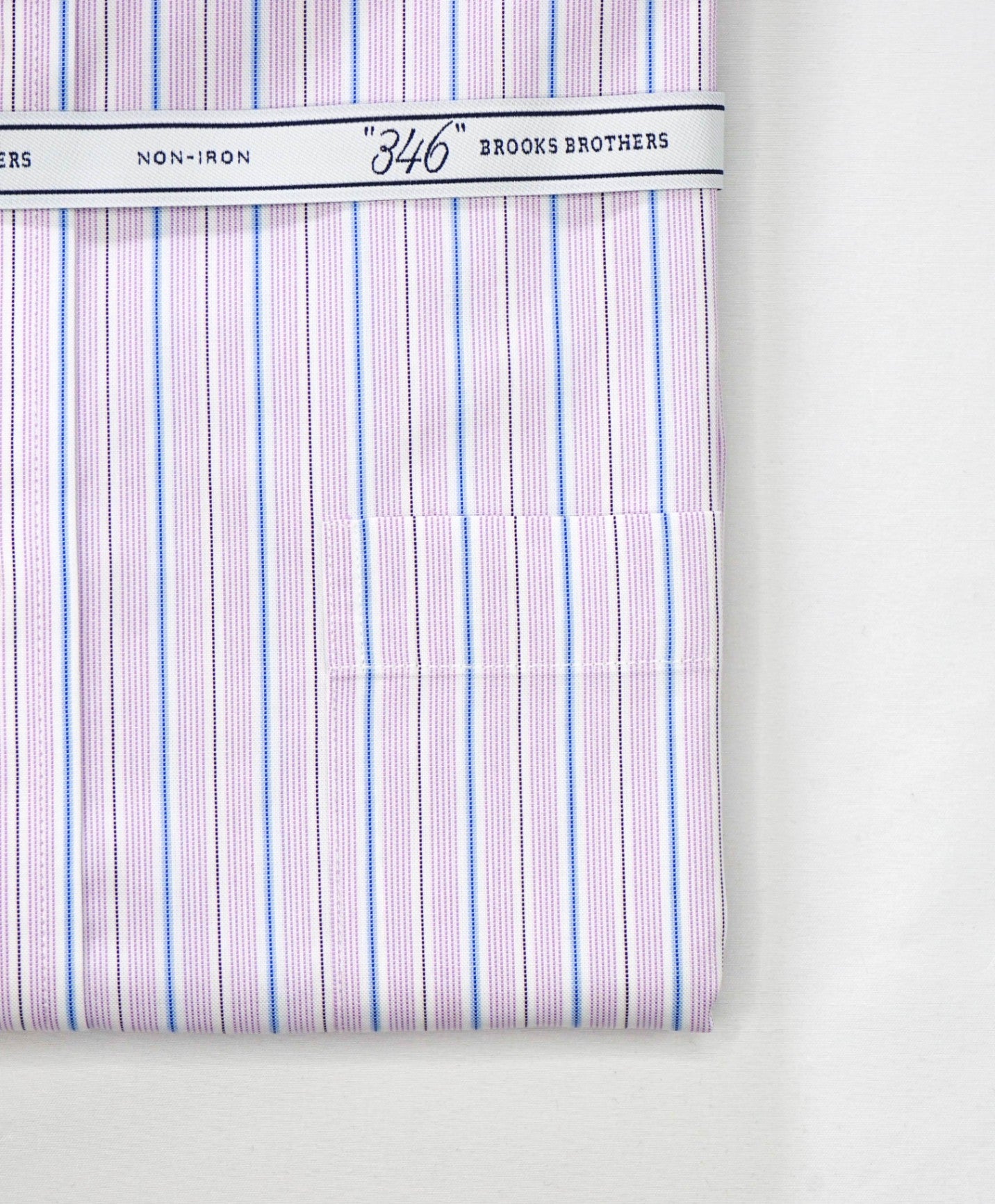 $128 BROOKS BROTHERS - Purple/Blue Stripe NON-IRON "346" Slim Fit Shirt - 15 - 34/35