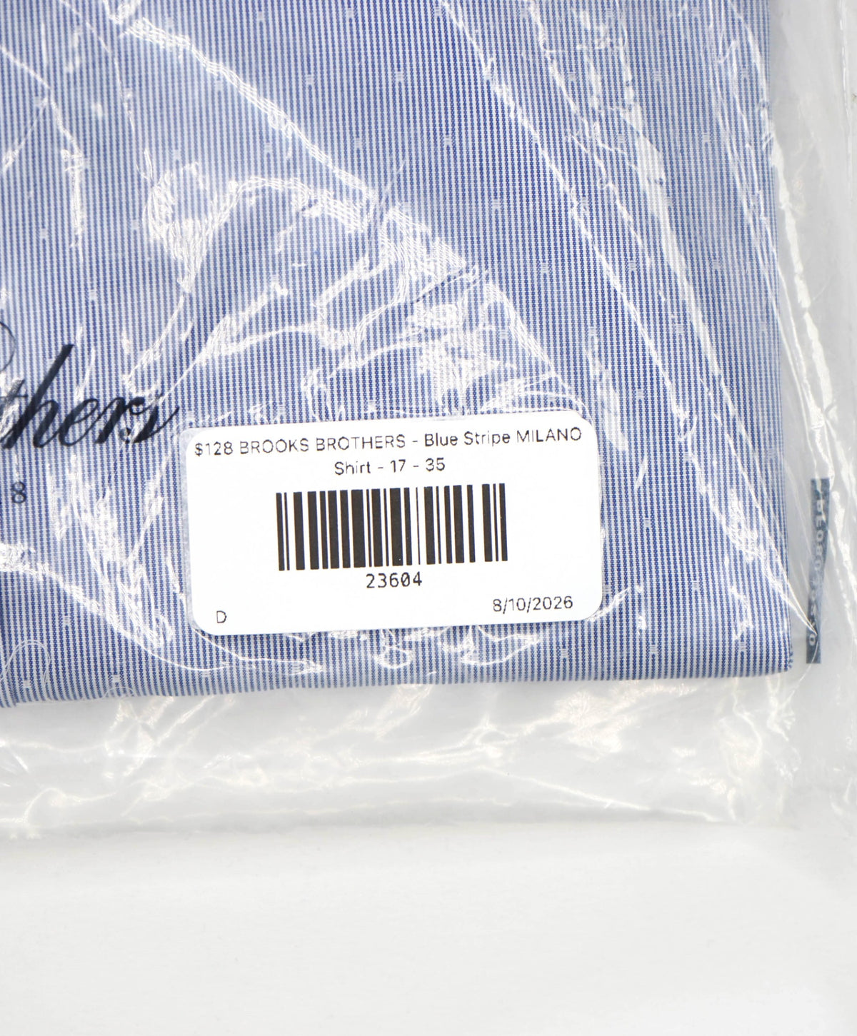 $128 BROOKS BROTHERS - Blue Stripe MILANO Shirt - 17 - 35