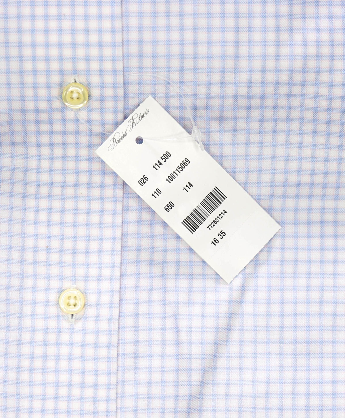 $128 BROOKS BROTHERS - Blue/Pink Check NON-IRON REGENT Shirt - 16 - 35