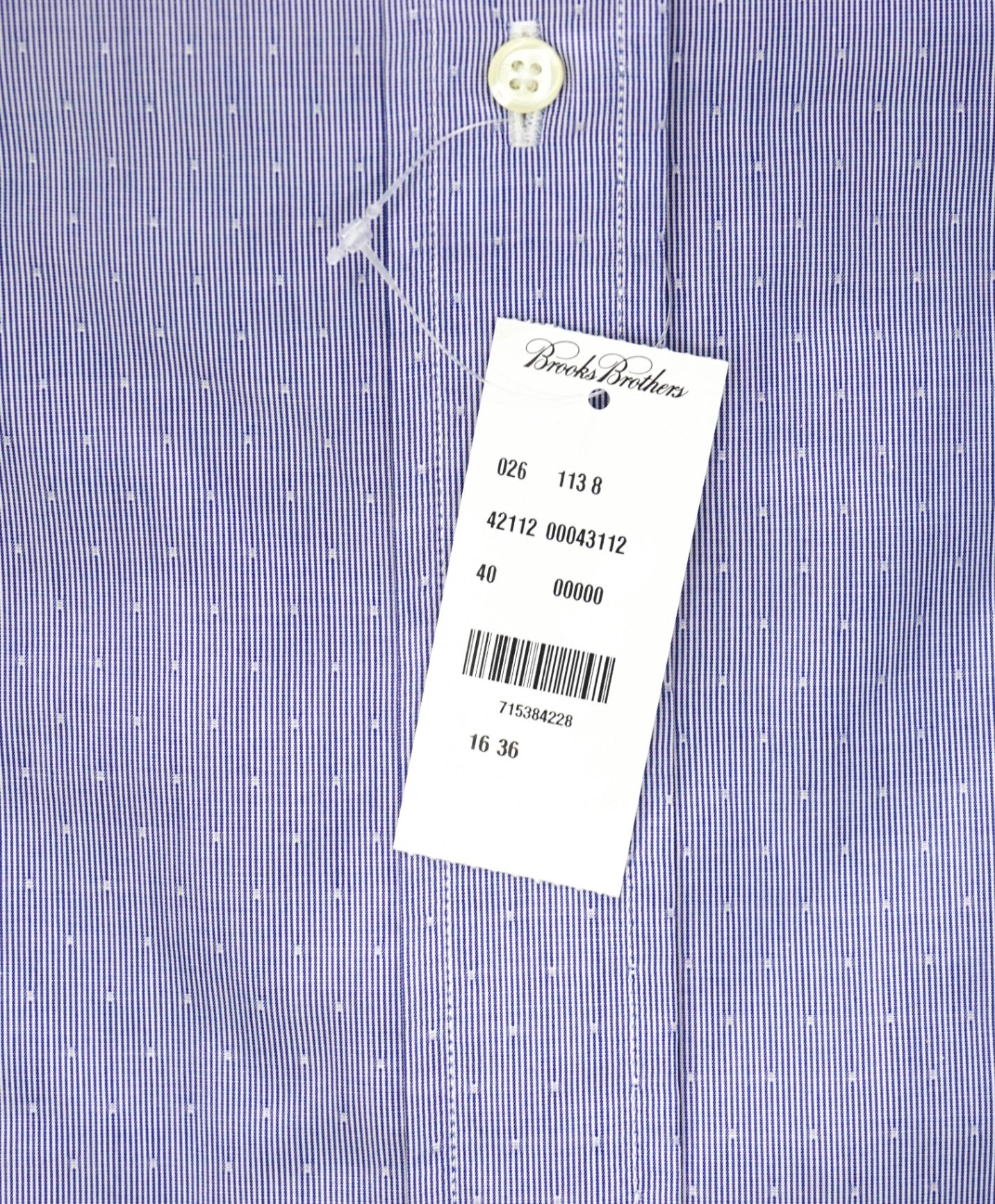 $128 BROOKS BROTHERS - Blue Stripe MILANO Shirt - 16 - 36