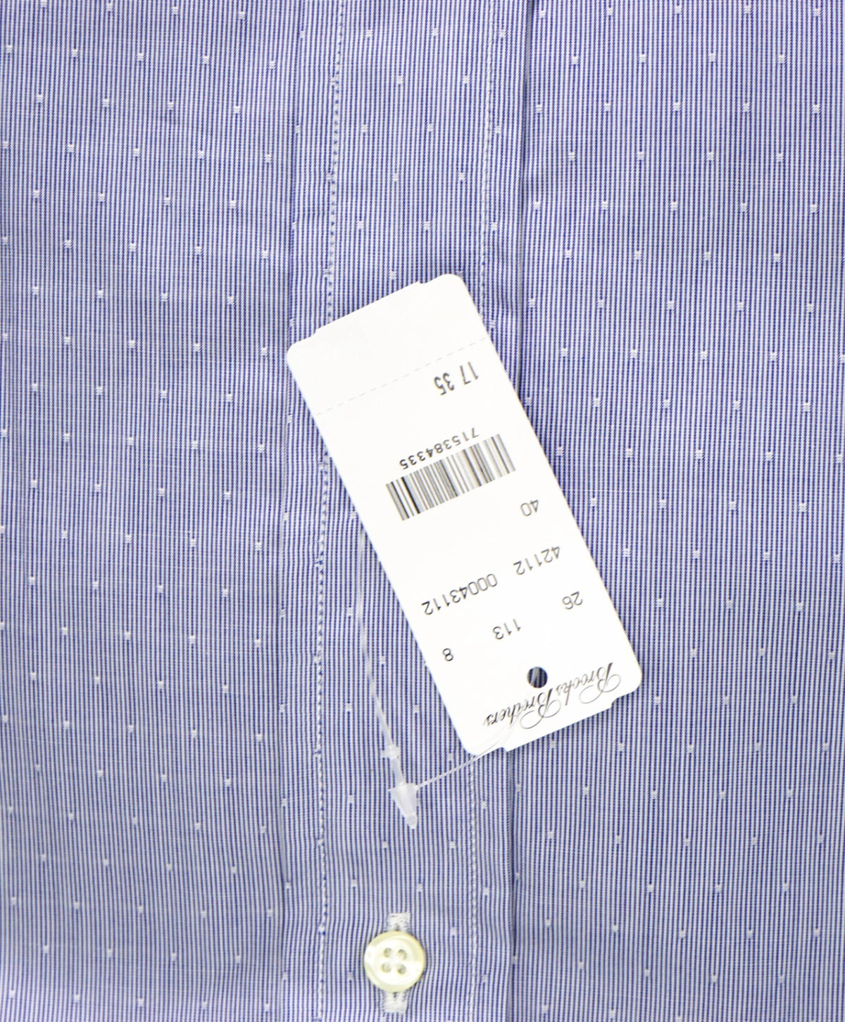 $128 BROOKS BROTHERS - Blue Stripe MILANO Shirt - 17 - 35