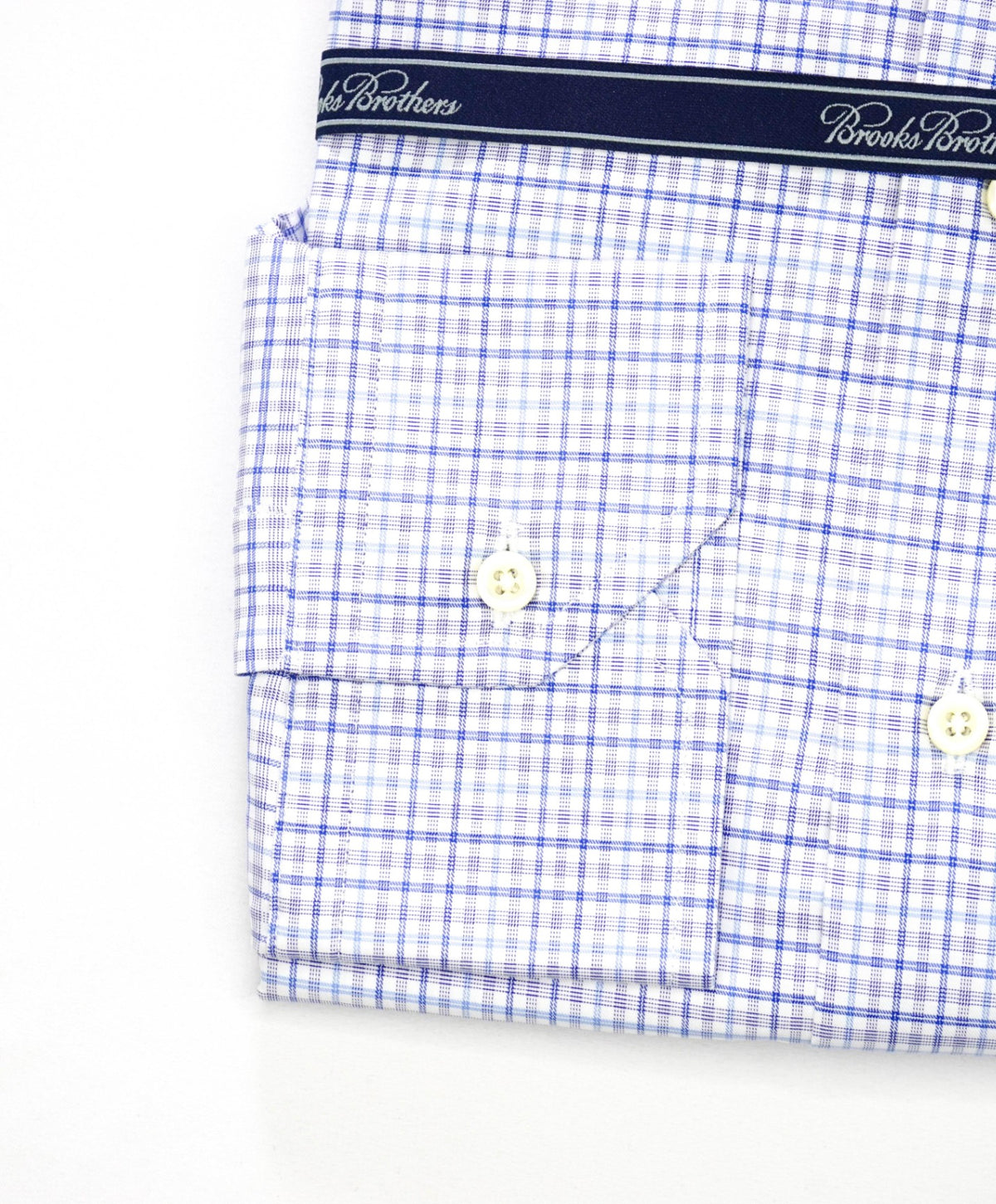 $198 BROOKS BROTHERS - Blue Plaid MAKERS AND MERCHANTS REGENT Shirt - 17 - 32