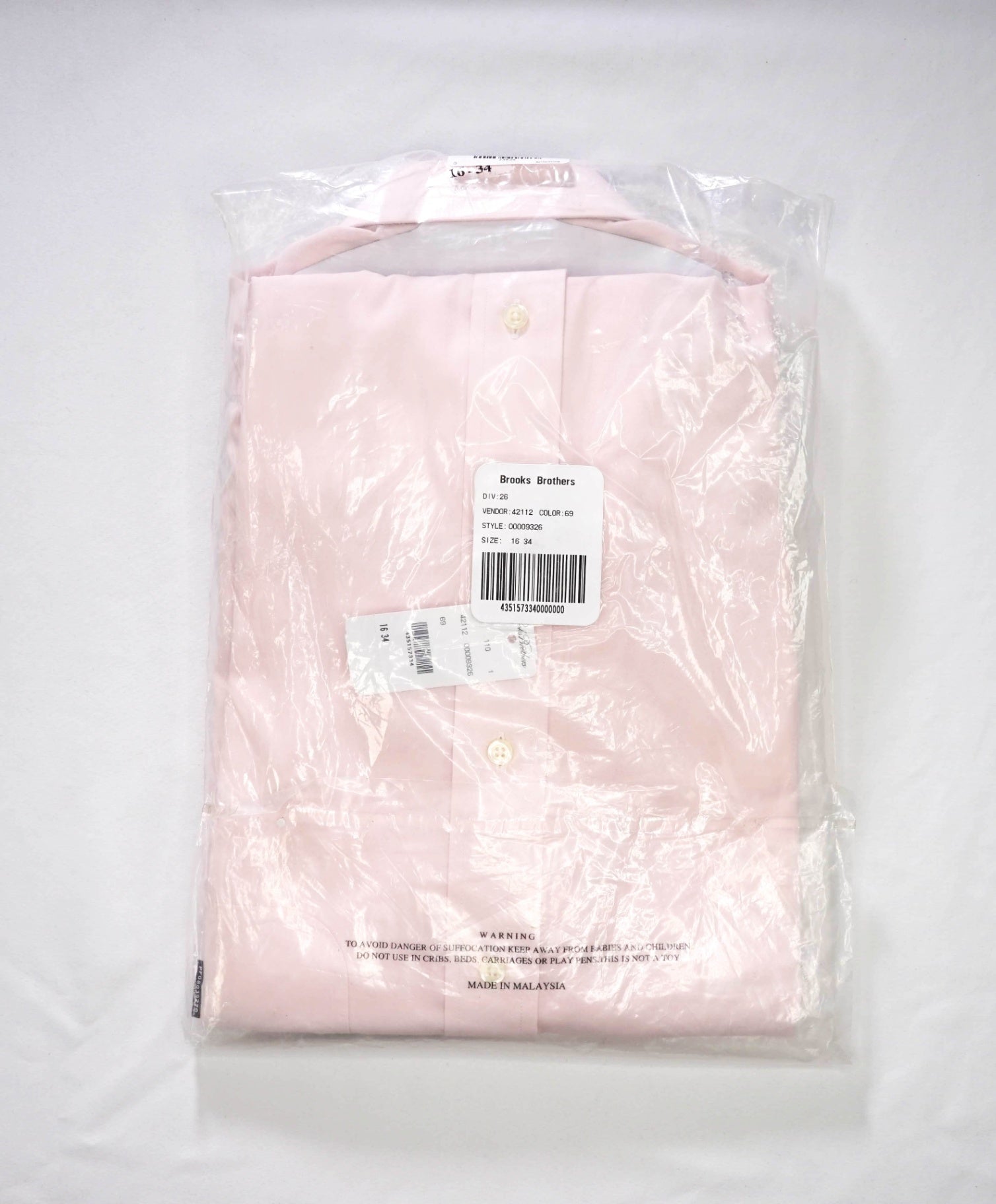 $128 BROOKS BROTHERS - Pink NON-IRON REGENT Shirt - 16 - 34