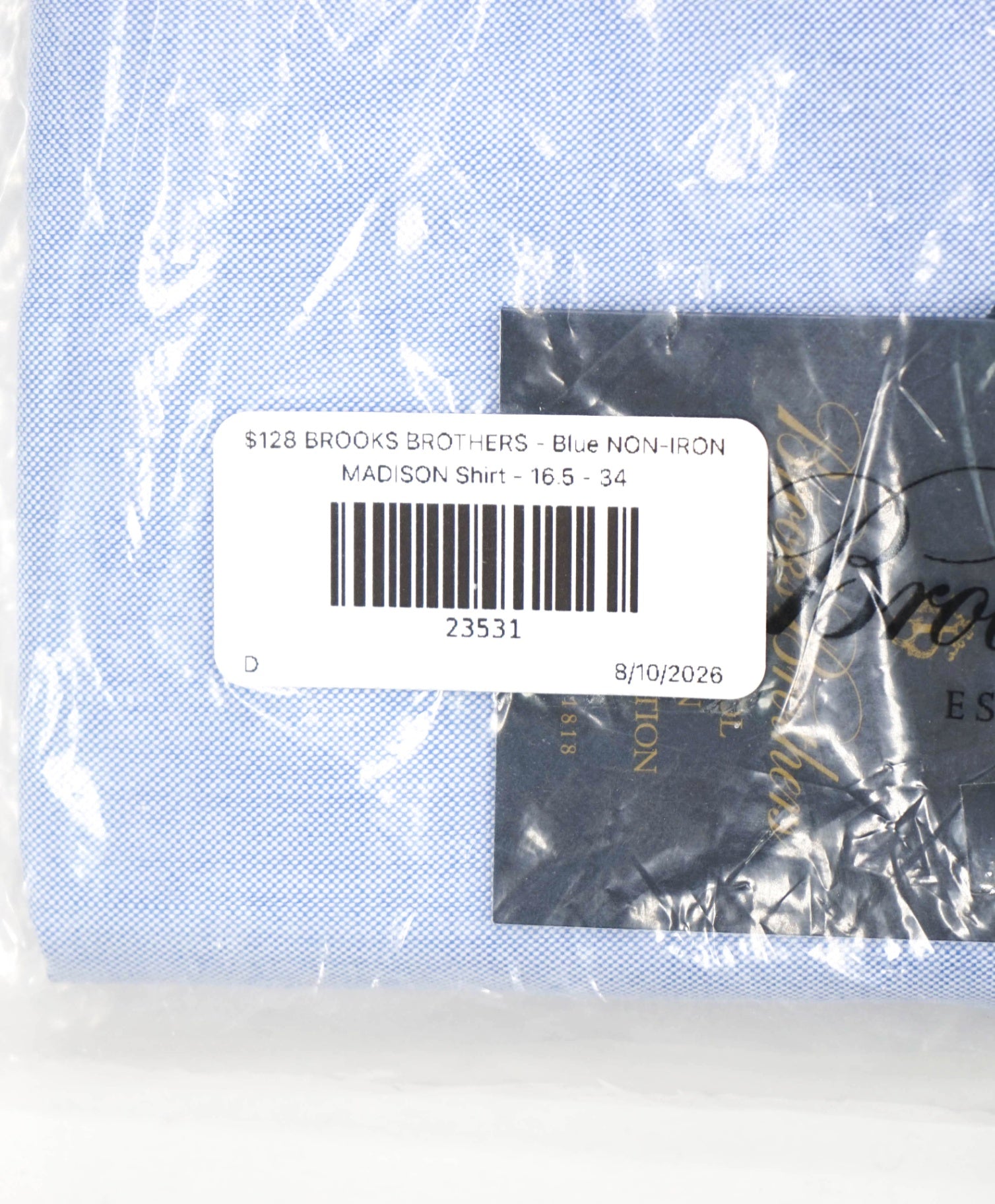 $128 BROOKS BROTHERS - Blue NON-IRON MADISON Shirt - 16.5 - 34