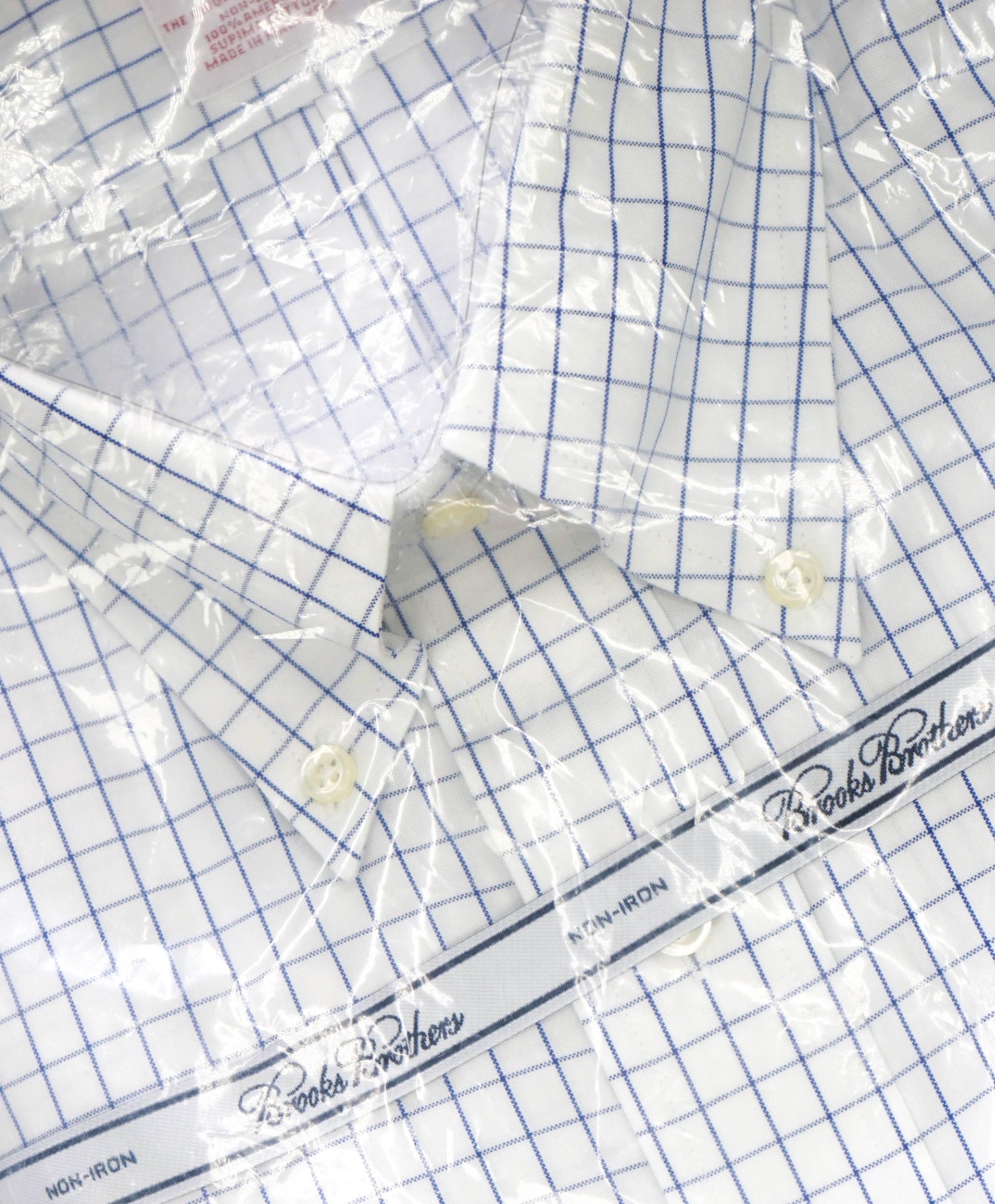 $128 BROOKS BROTHERS - Blue Check NON-IRON MADISON Shirt - 17 - 34