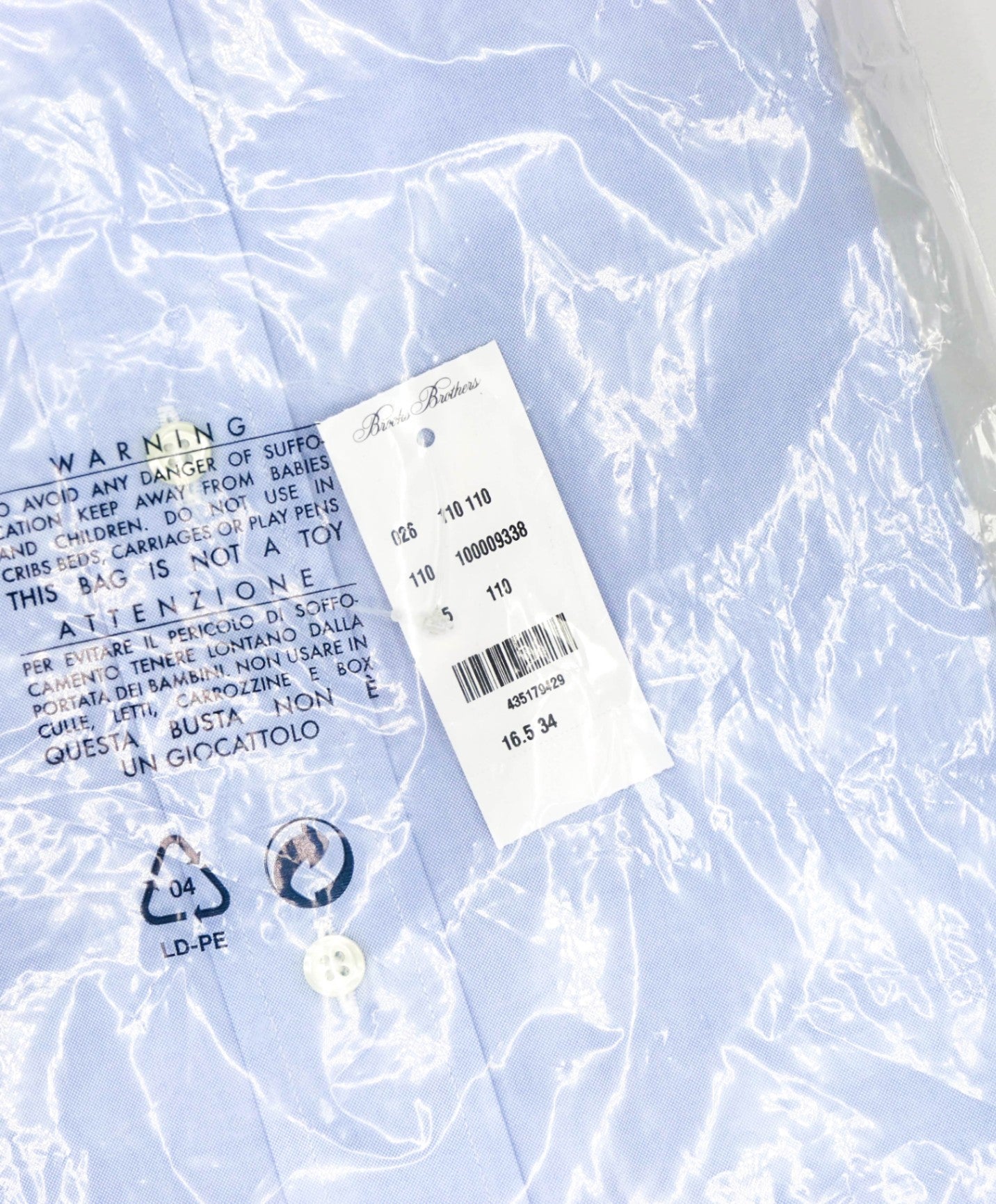 $128 BROOKS BROTHERS - Blue NON-IRON MADISON Shirt - 16.5 - 34