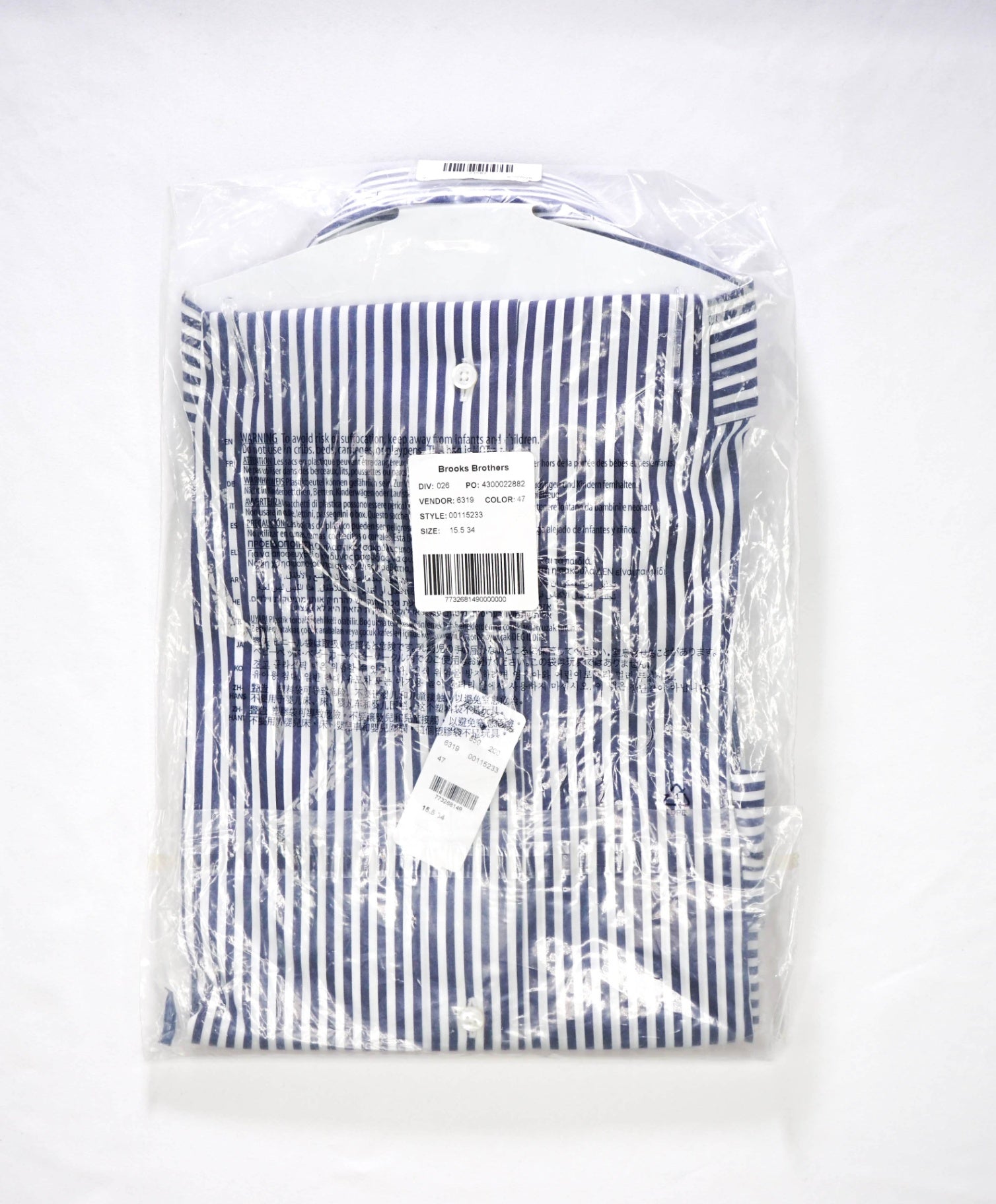 $198 BROOKS BROTHERS - Blue Stripe MADE IN USA Shirt - 15.5 - 34
