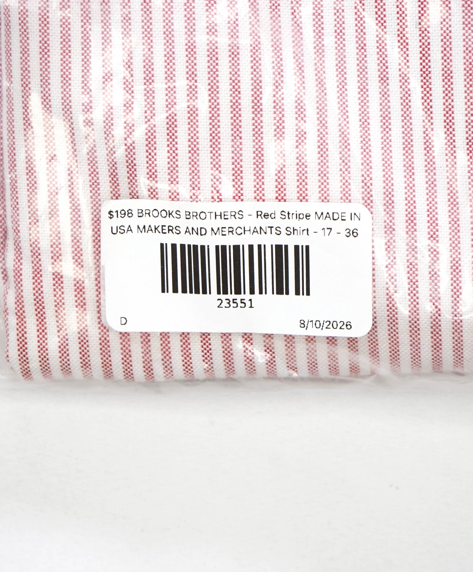 $198 BROOKS BROTHERS - Red Stripe MADE IN USA MAKERS AND MERCHANTS Shirt - 17 - 36