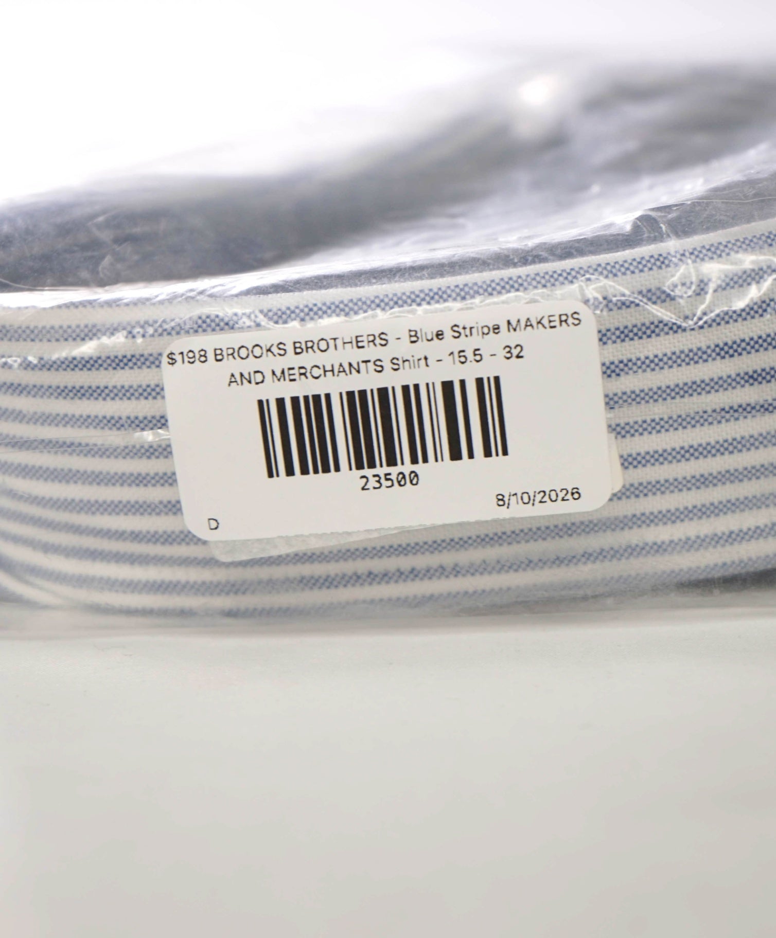 $198 BROOKS BROTHERS - Blue Stripe MAKERS AND MERCHANTS Shirt - 15.5 - 32