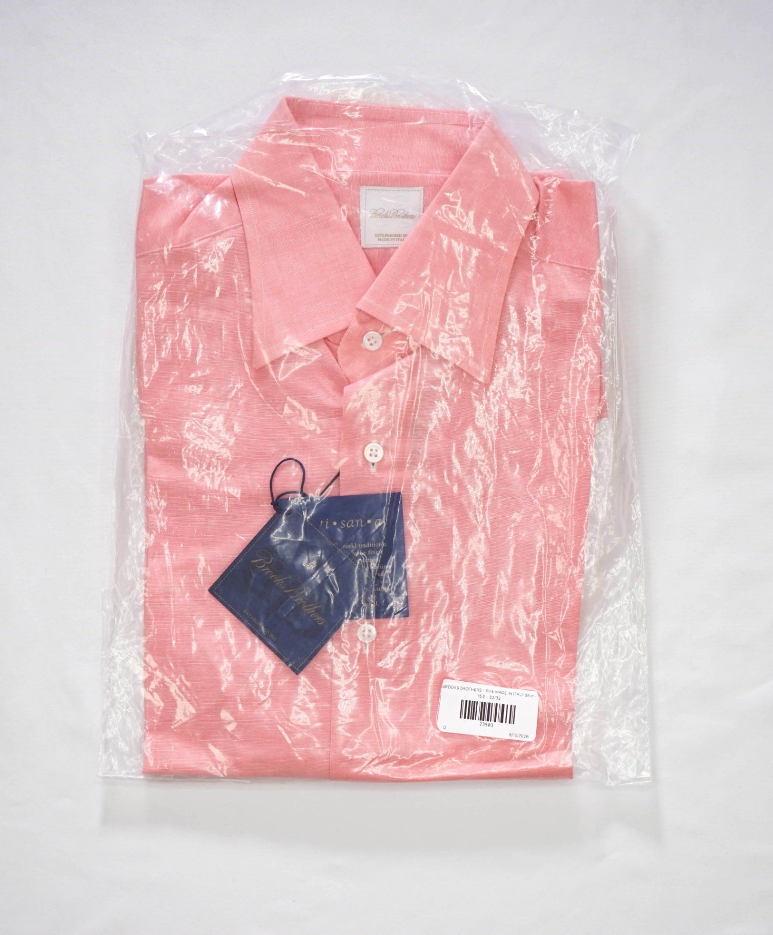 BROOKS BROTHERS - Pink MADE IN ITALY Shirt - 15.5 - 32/33