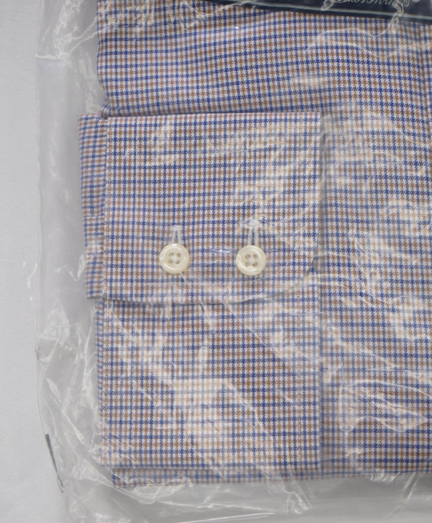 $128 BROOKS BROTHERS - Blue/Brown Check PREMIUM NON-IRON REGENT Shirt - 18 - 34