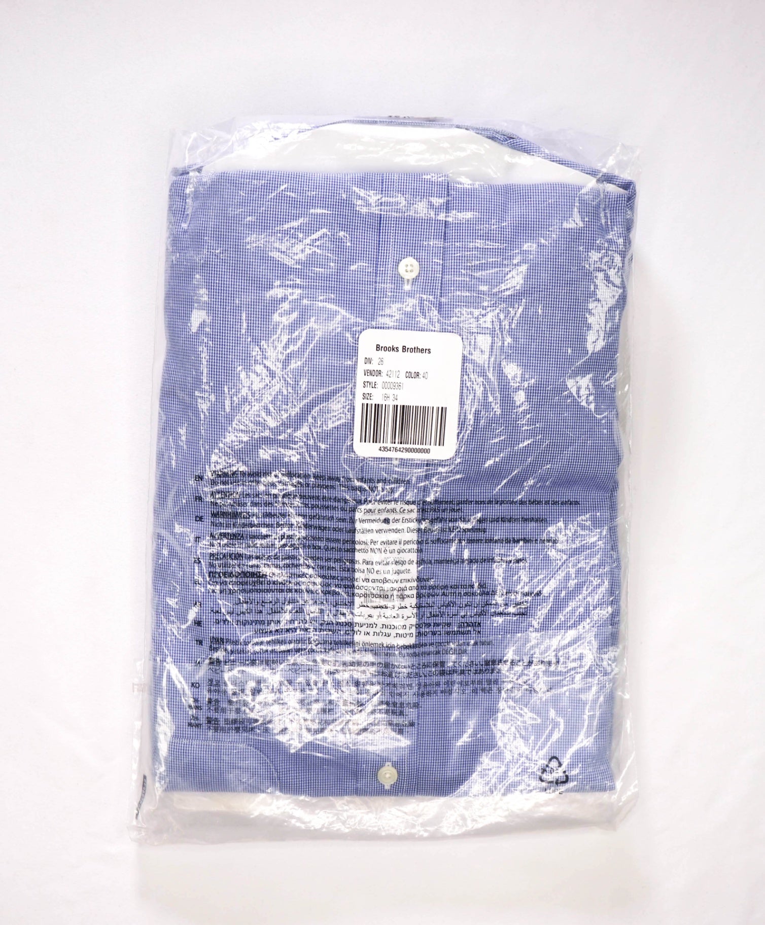 $128 BROOKS BROTHERS - Blue Micro Herringbone NON-IRON REGENT Shirt - 16.5 - 34