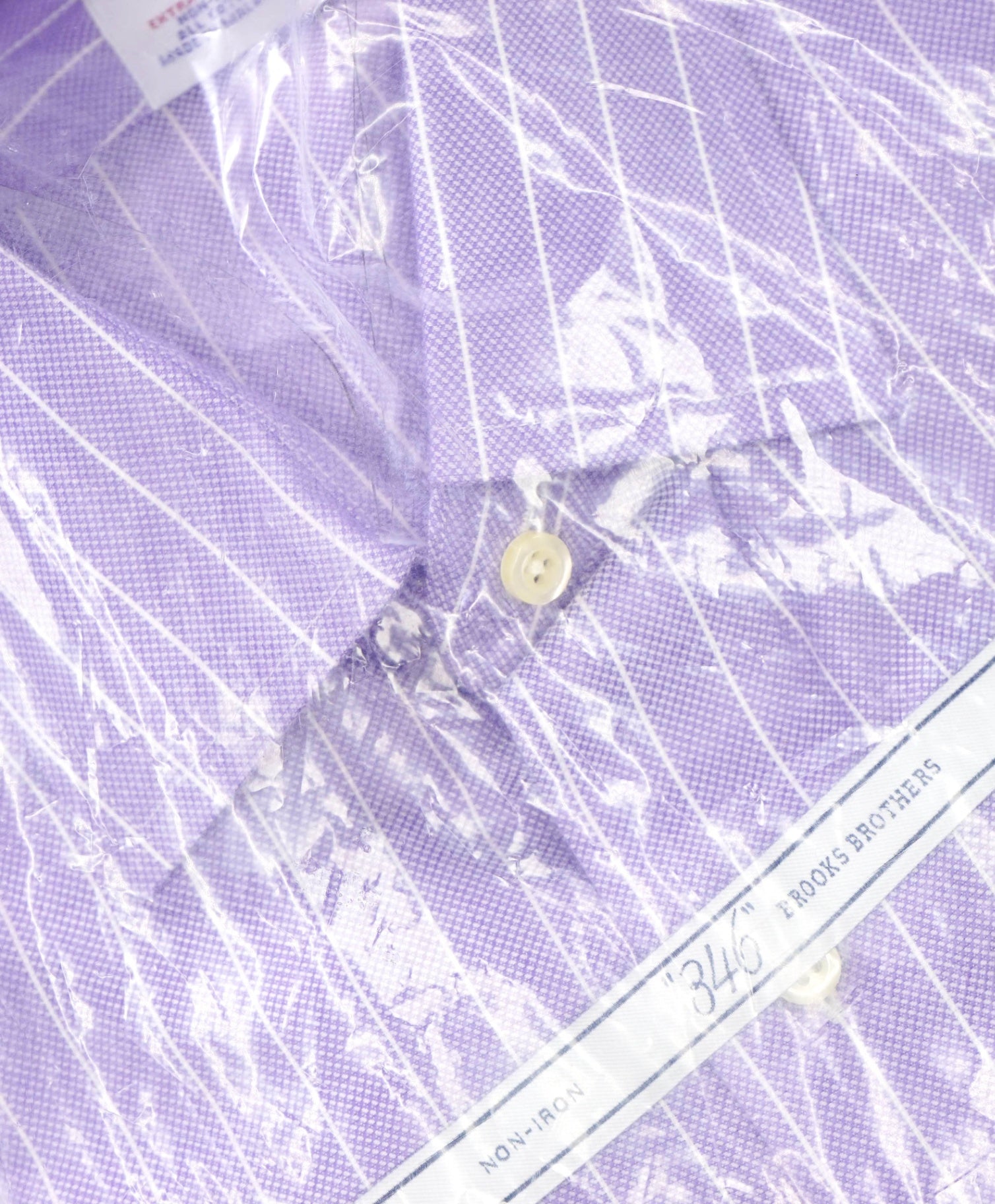 $128 BROOKS BROTHERS - Purple Stripe NON-IRON "346" EXTRA SLIM FIT Shirt - 15.5 - 32/33