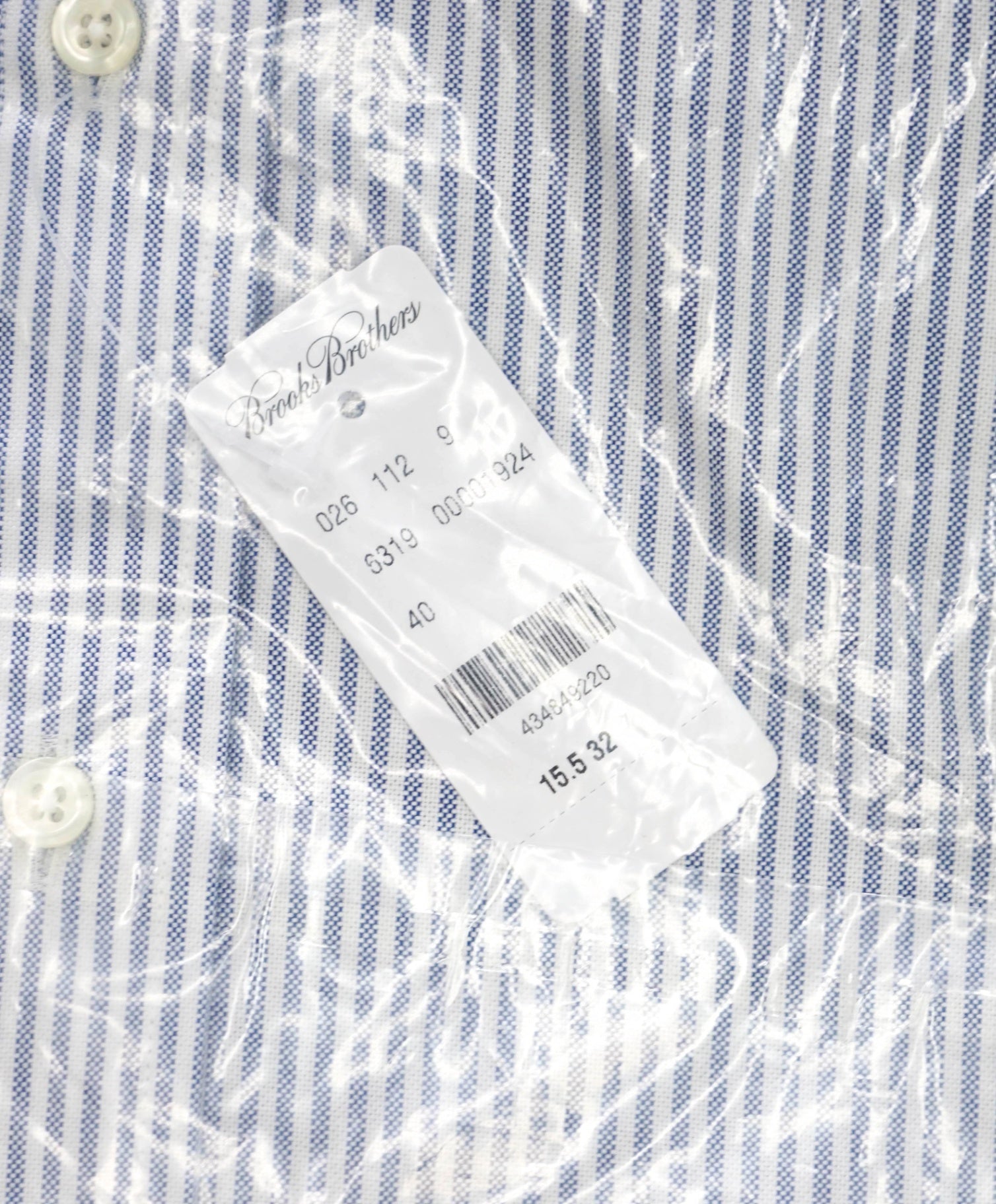 $198 BROOKS BROTHERS - Blue Stripe MAKERS AND MERCHANTS Shirt - 15.5 - 32