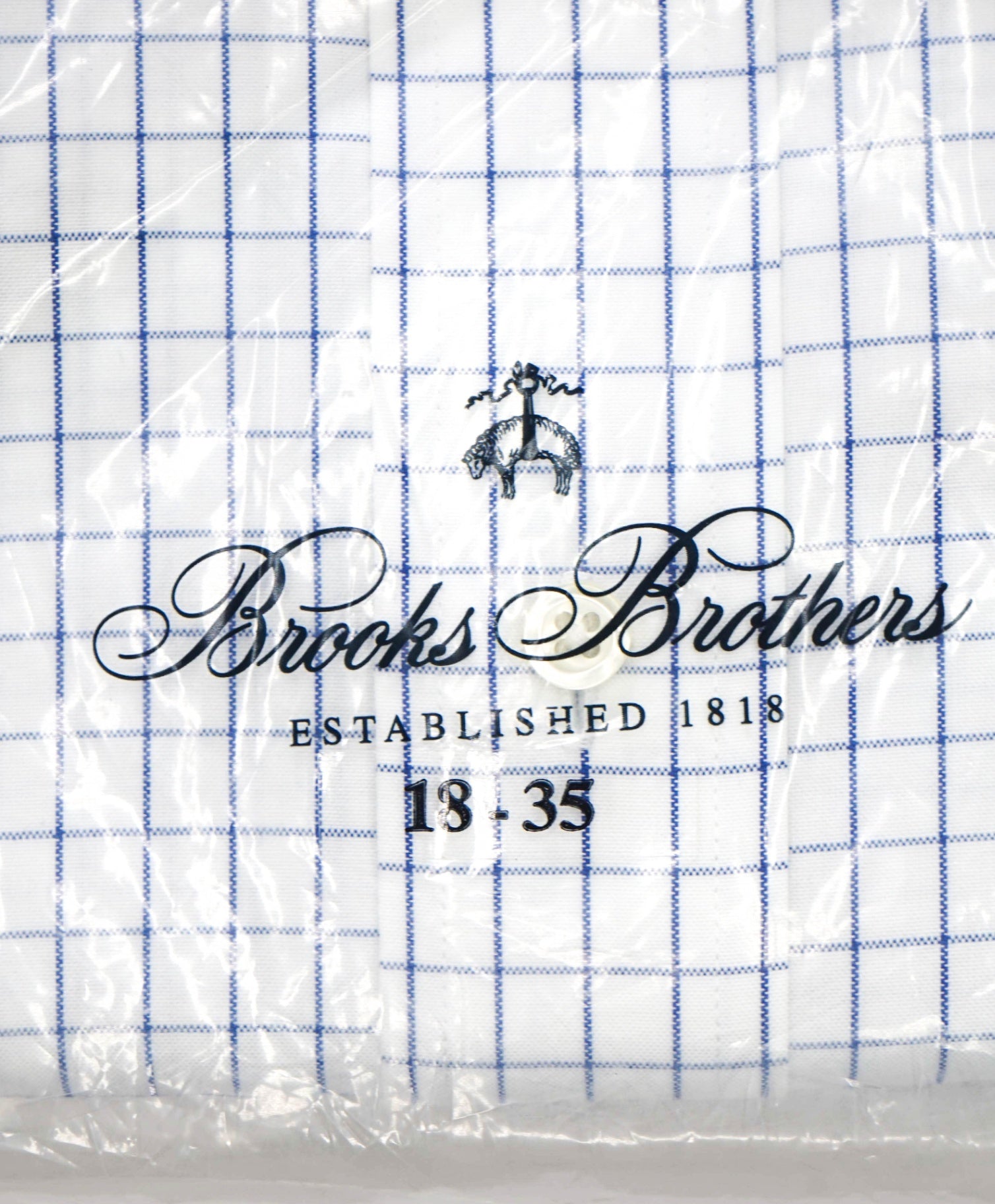 $128 BROOKS BROTHERS - Blue Check NON-IRON MADISON Shirt - 18 - 35