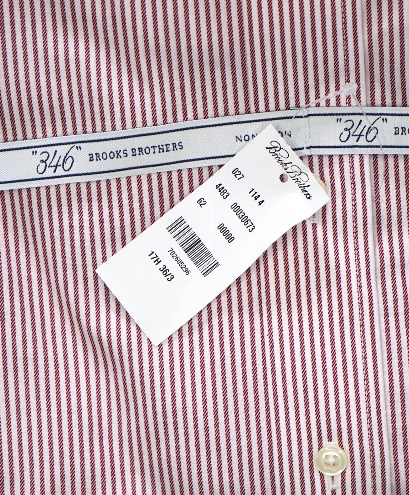 $128 BROOKS BROTHERS - Red Stripe NON-IRON EXTRA SLIM FIT "346" Shirt - 17.5 - 36/37