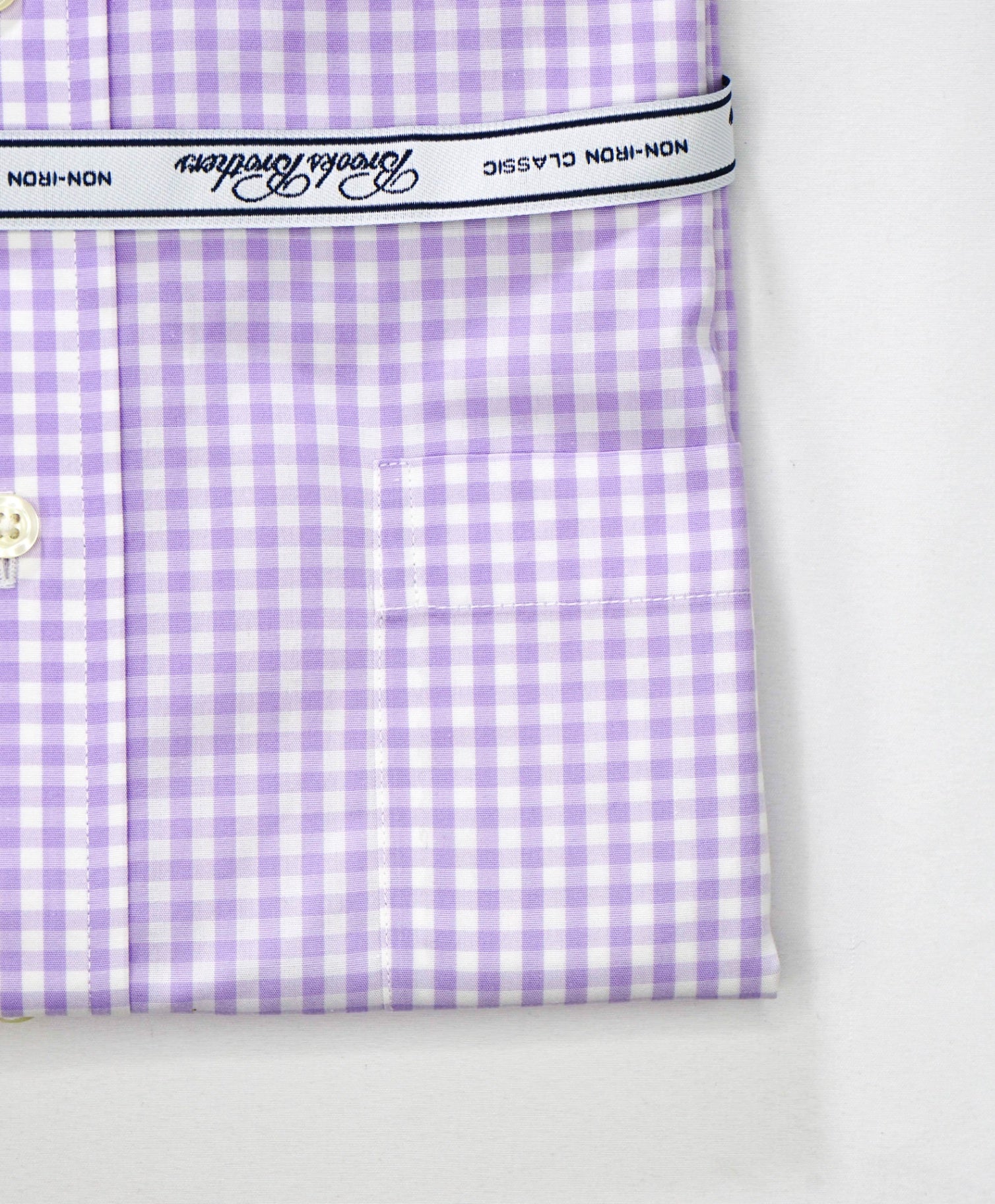 $128 BROOKS BROTHERS - Purple Gingham NON-IRON CLASSIC Shirt - 16 - 33
