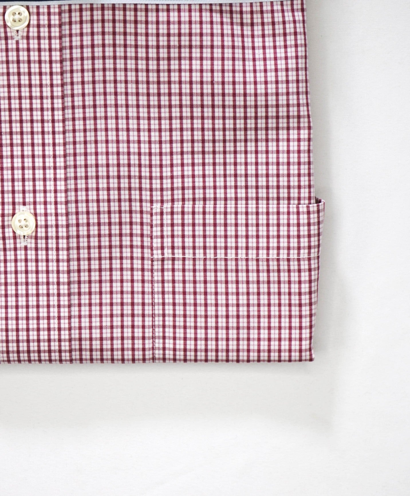 $128 BROOKS BROTHERS - Red Micro Plaid NON-IRON CLASSIC Shirt - 15 - 33