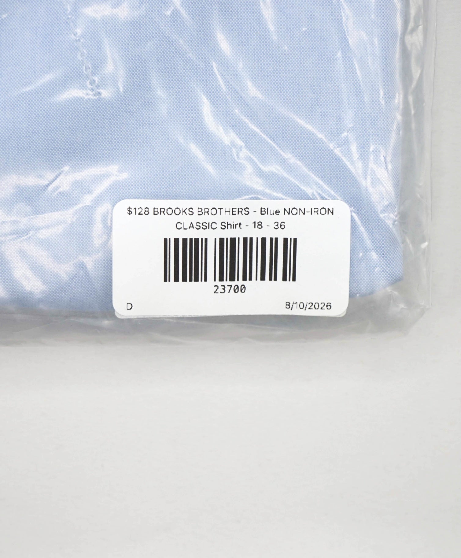 $128 BROOKS BROTHERS - Blue NON-IRON CLASSIC Shirt - 18 - 36
