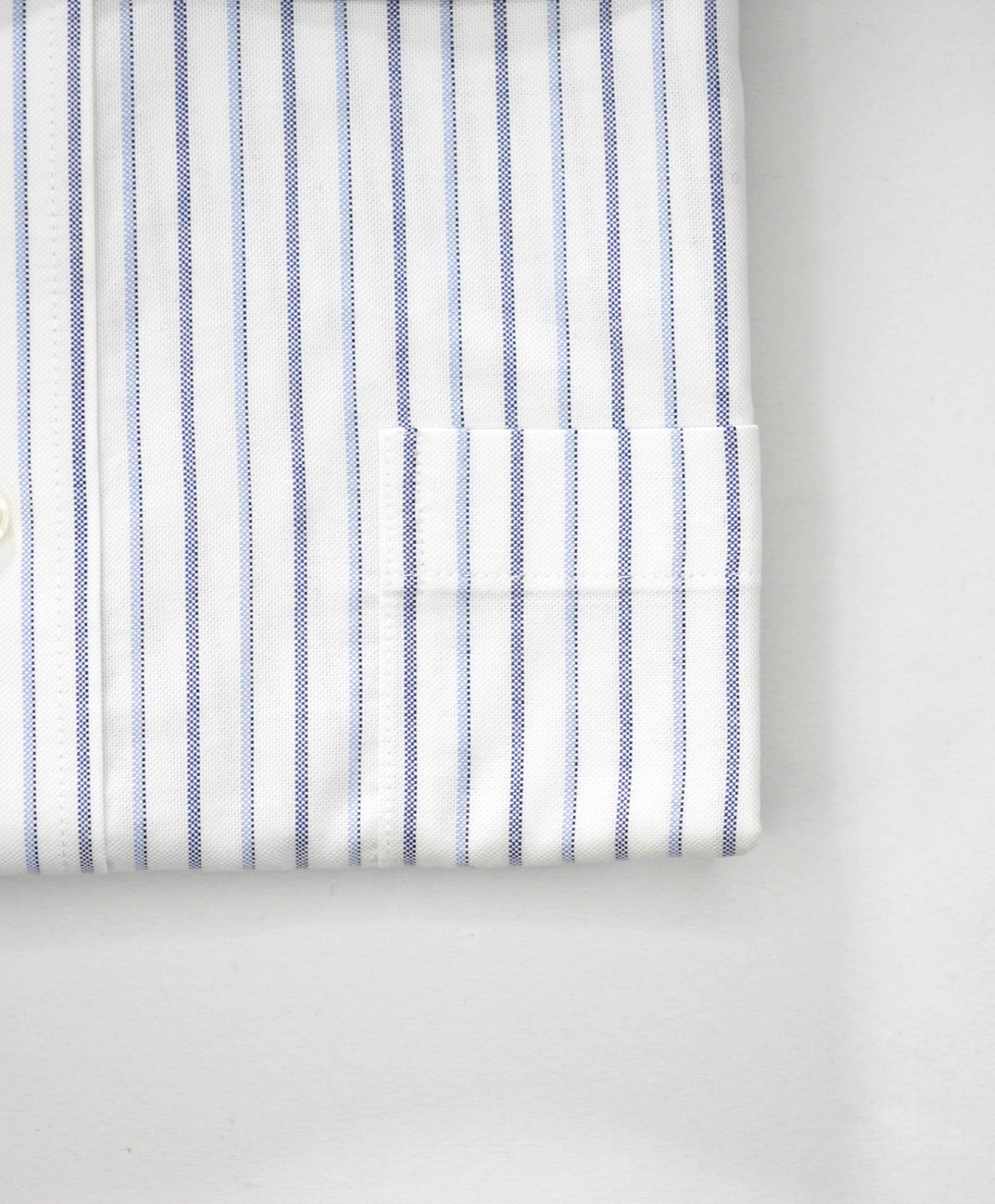 $128 BROOKS BROTHERS - Blue Stripe NON-IRON CLASSIC Shirt - 17.5 - 34