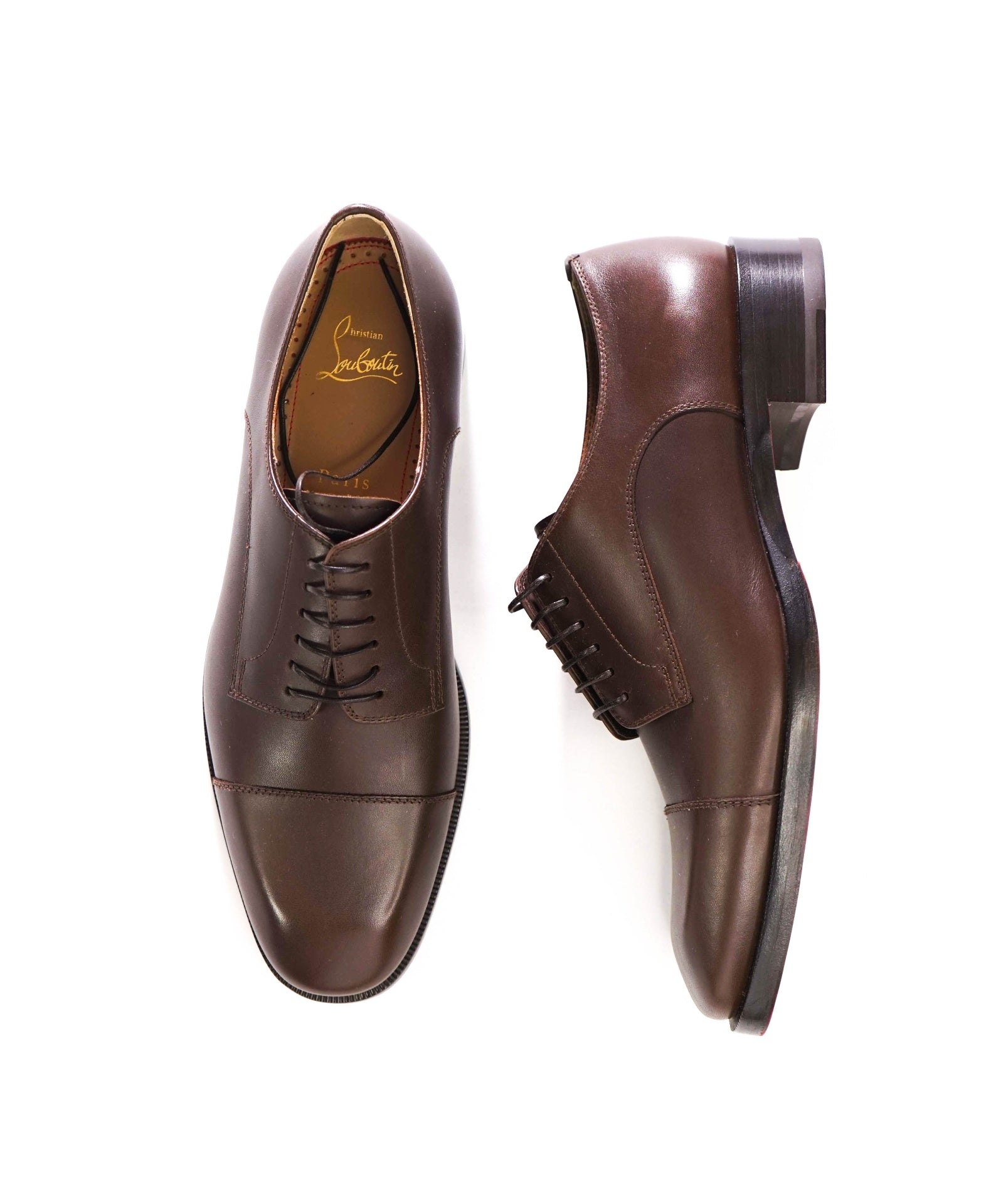$1,290 LOUBOUTIN - Brown Leather Derbies - US 8 (41EU)