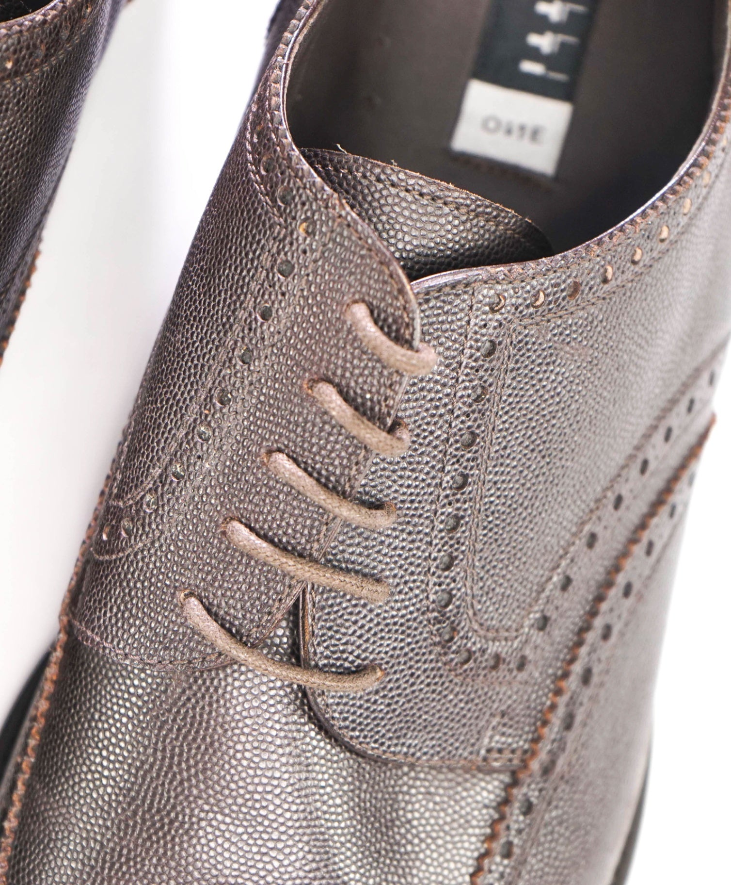 $700 FRATELLI ROSSETTI - Brown Pebble Leather Derby - US 11 (UK10)