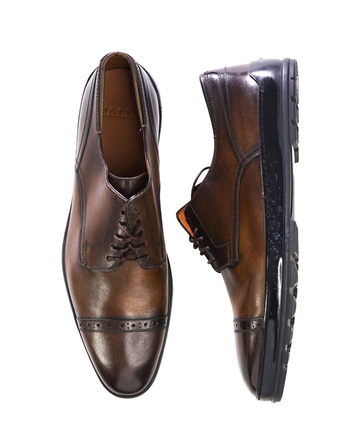 $590 BALLY - Brown Leather Derby - US 10 (9UK)
