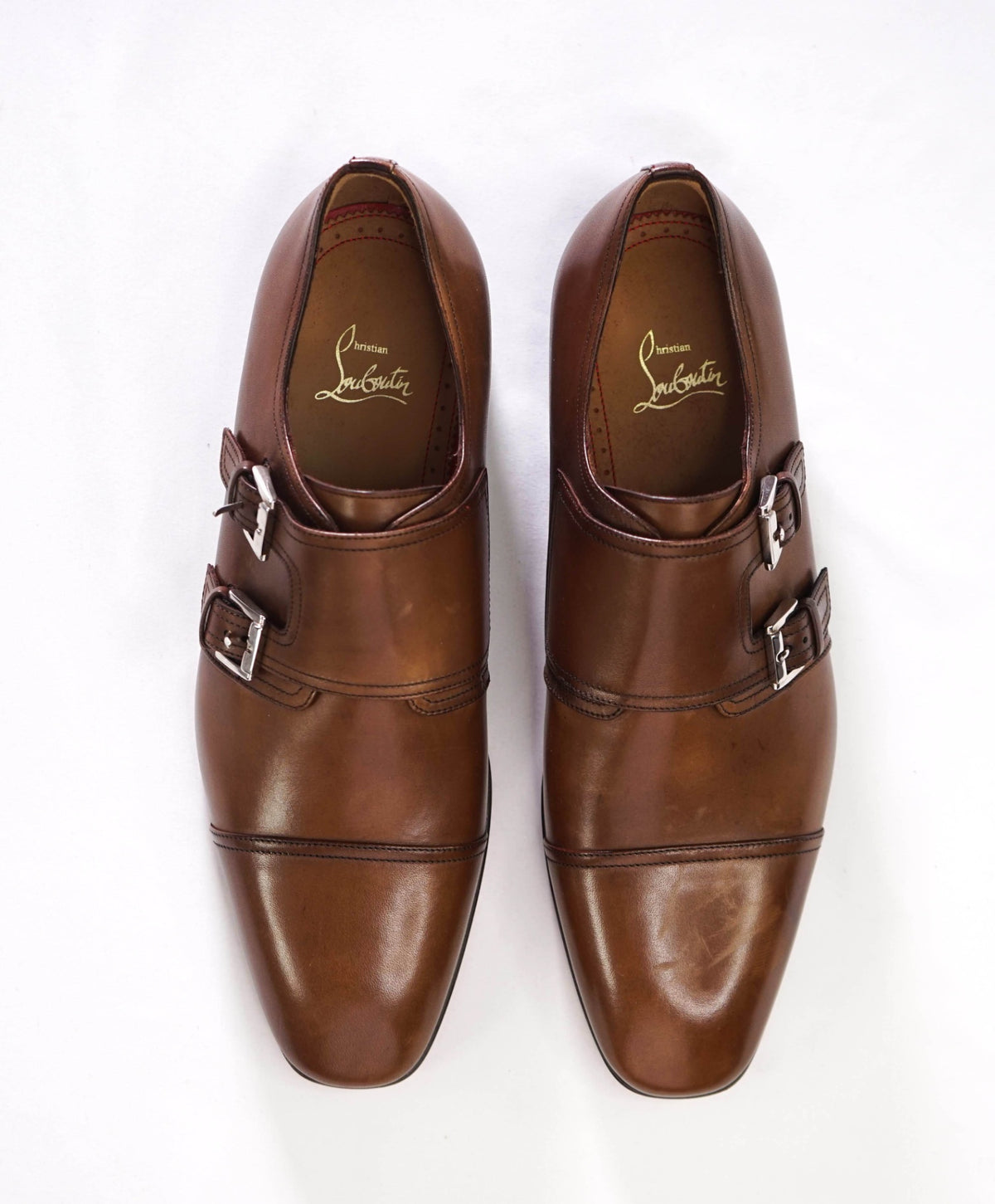 $1,250 LOUBOUTIN - *MORTIMER* Brown Monk Loafers - US 7.5 (40.5EU)