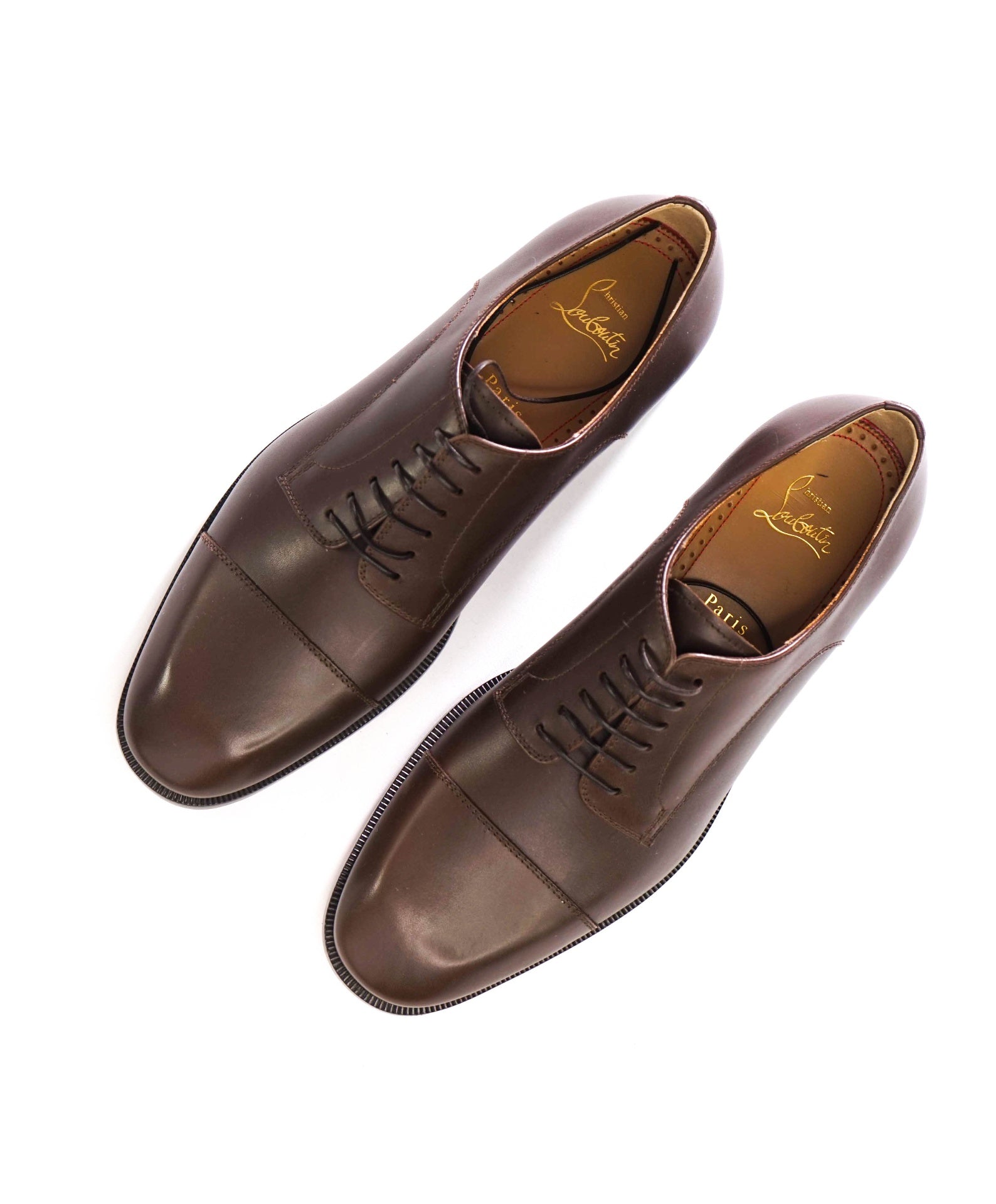 $1,290 LOUBOUTIN - Brown Leather Derbies - US 8 (41EU)