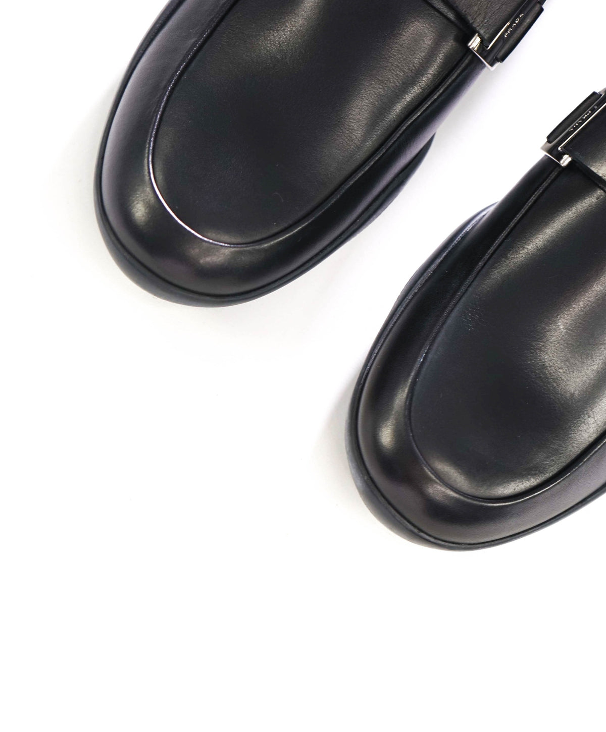 $950 PRADA - Black Leather Loafers - US 10 (9UK)