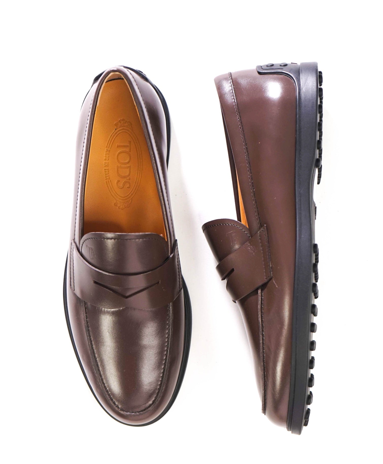 $925 TOD'S - Brown Leather Penny Loafers - US 8 (7UK)