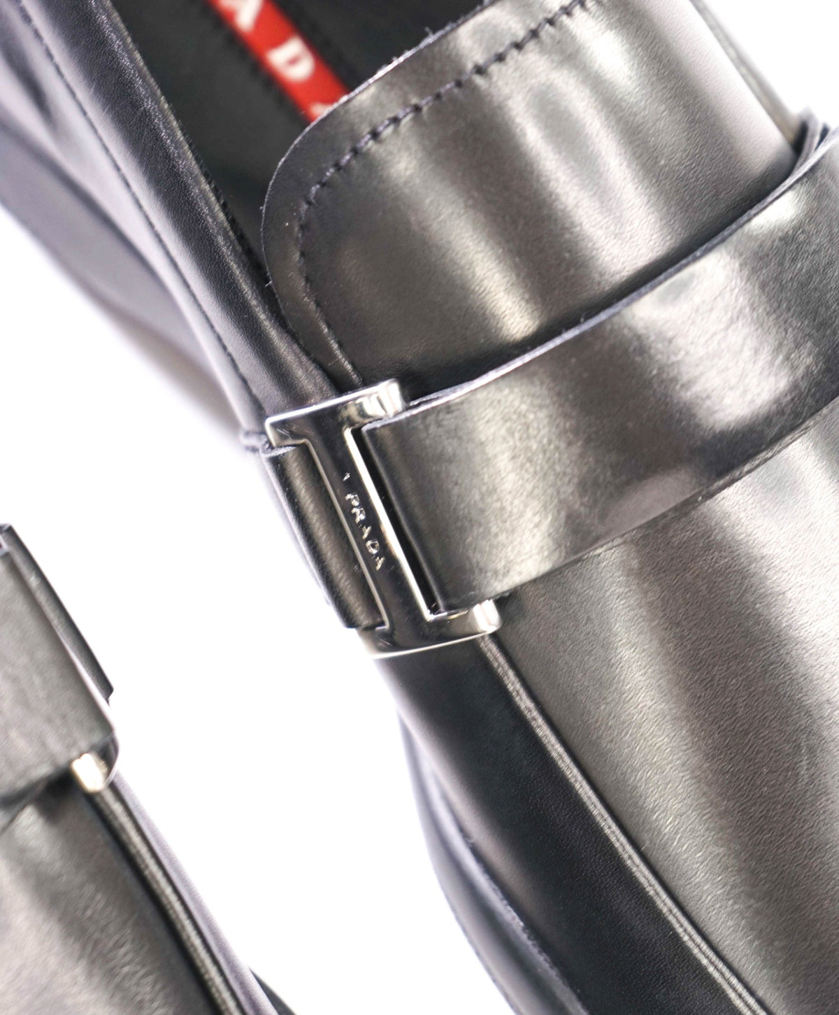 $950 PRADA - Black Leather Loafers - US 10 (9UK)