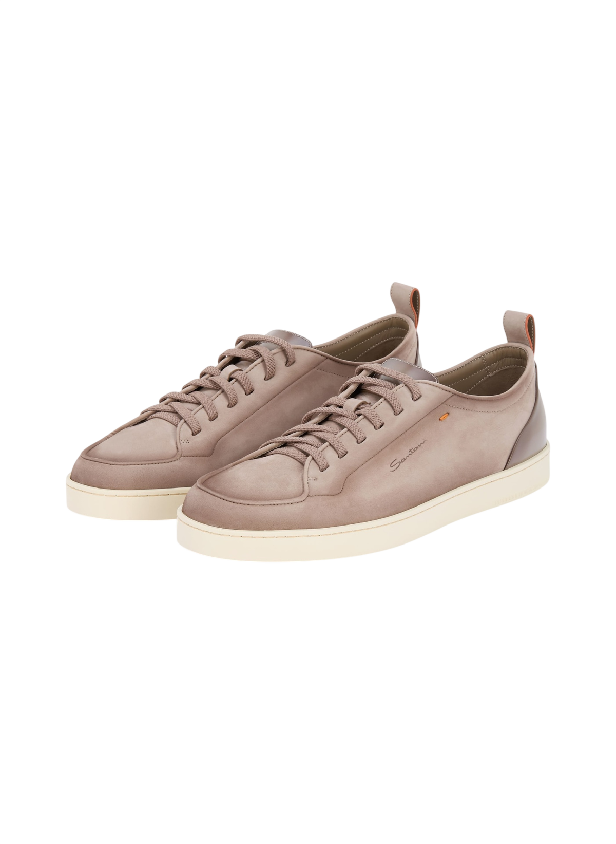 $890 SANTONI - Stone Suede MONTECARLO Sneakers - US 9.5 (8.5UK)