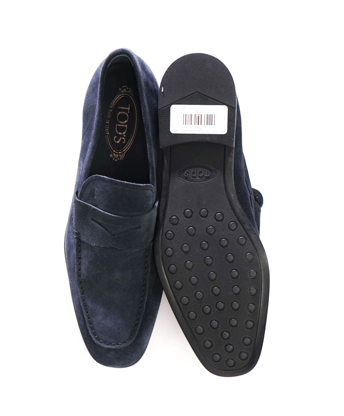 $925 TOD'S - Navy Blue Suede Penny Loafers - US 8.5 (7.5UK)