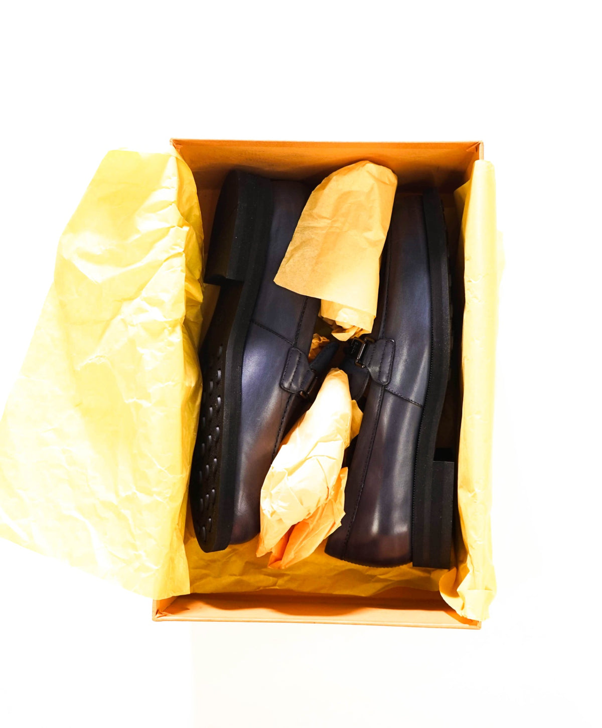 $750 TOD'S - Navy Blue Leather Lug-Sole Loafers - US 7 (6UK)