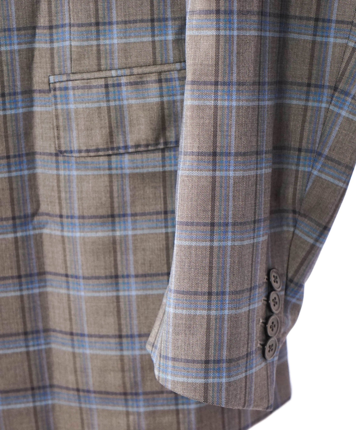 $995 SAMUELSOHN For SFA - Gray/Blue Plaid Wool Blazer - 44L