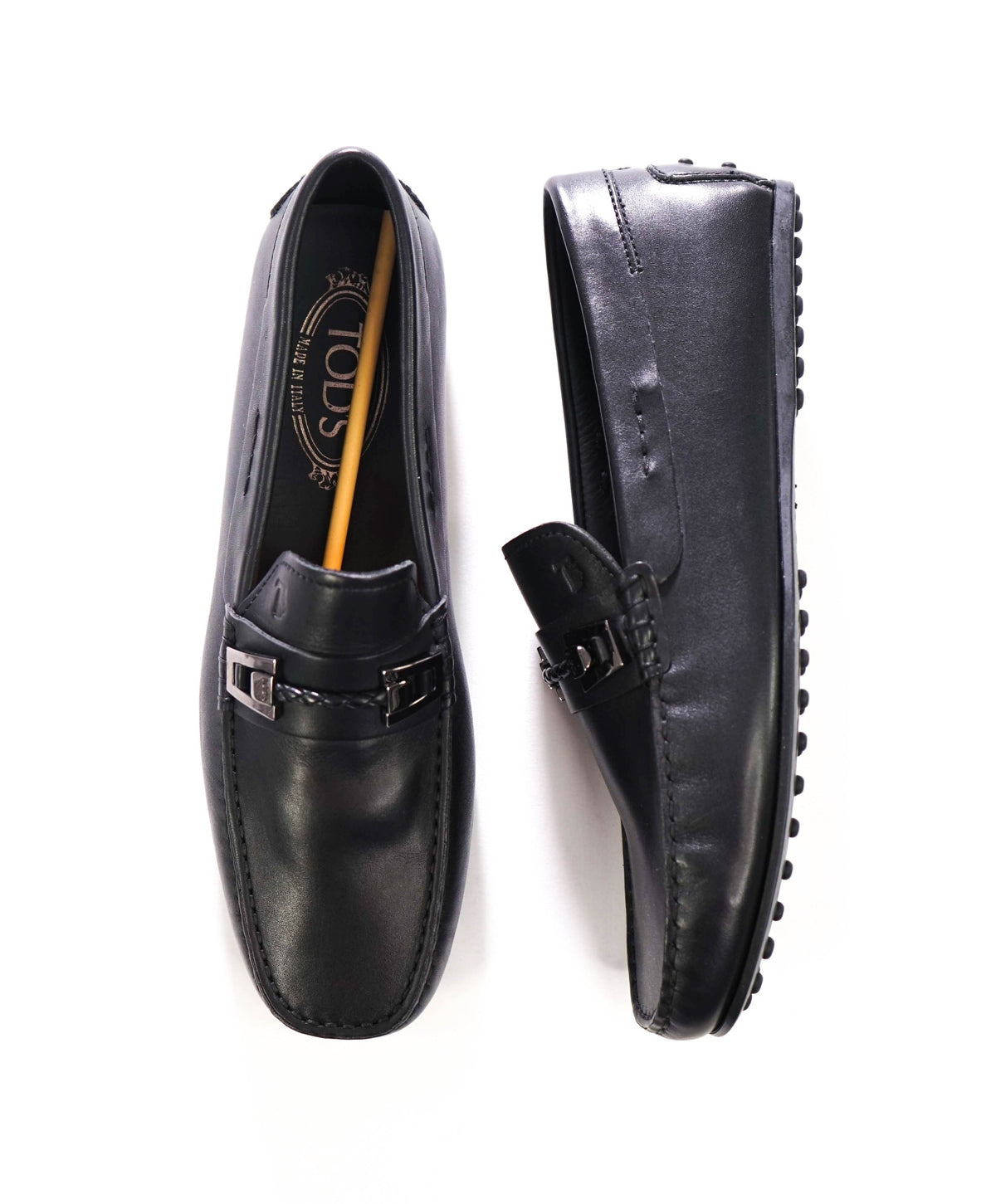 $750 TOD'S - Black Leather City Driving Loafers - US 8 (7UK)
