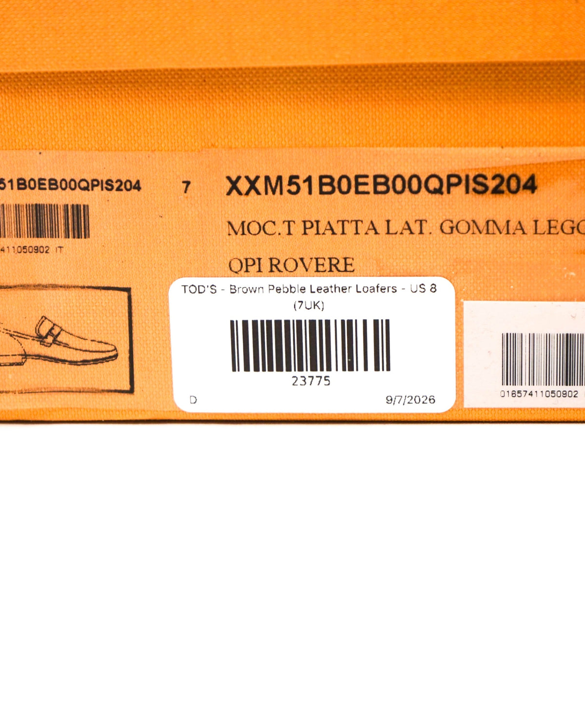 $750 TOD'S - Brown Pebble Leather Loafers - US 8 (7UK)