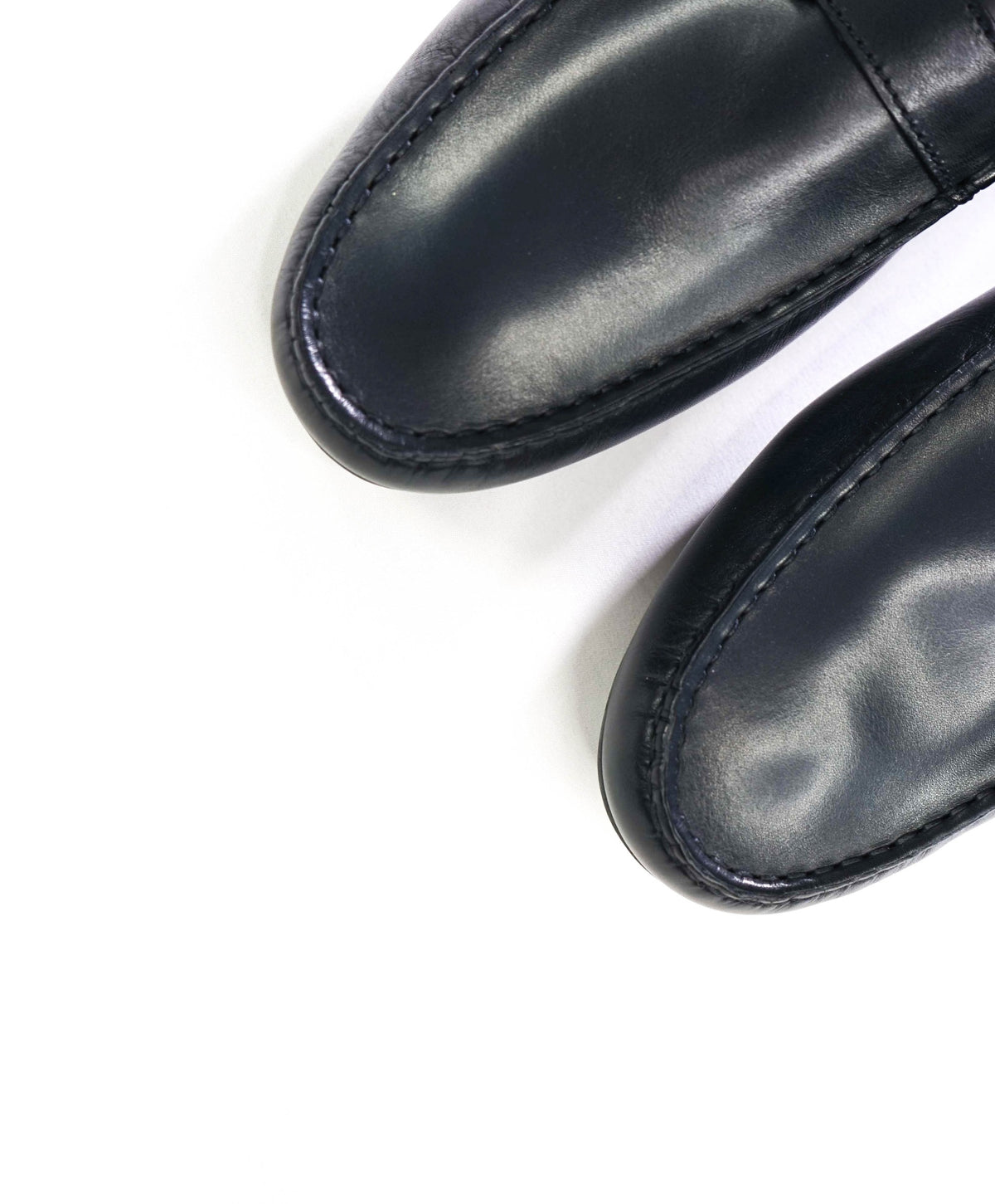 $750 TOD'S - Navy Blue Leather City Driving Loafers - US 8 (7UK)