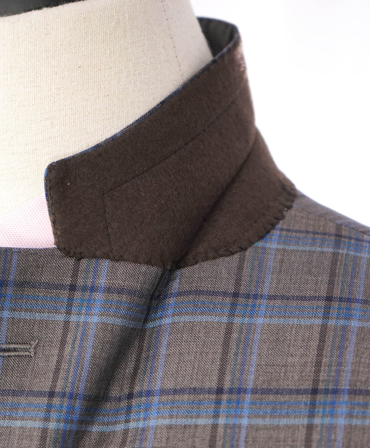 $995 SAMUELSOHN For SFA - Gray/Blue Plaid Wool Blazer - 44L